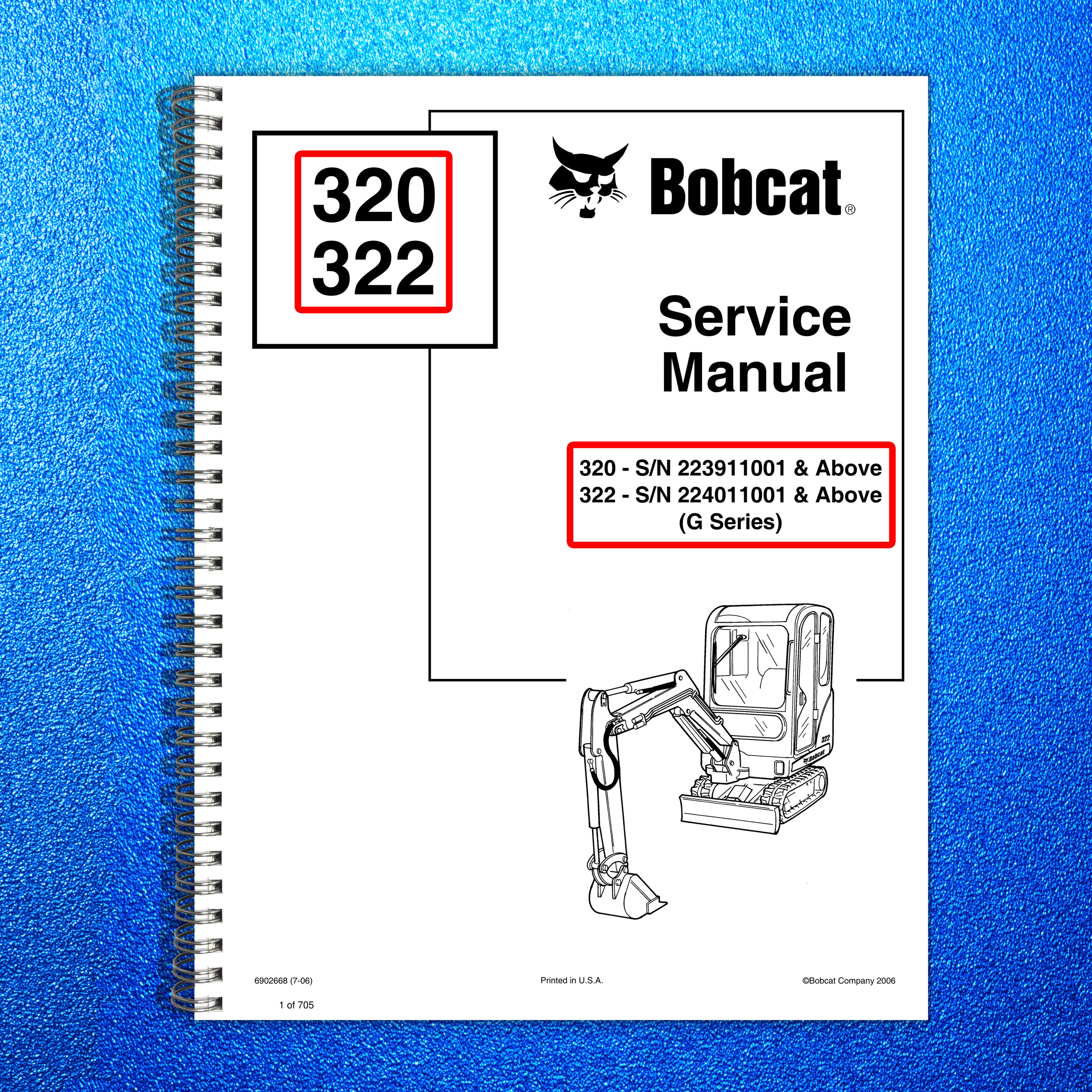 BOBCAT 320 322 G Series Compact Excavator Service Manual, FOLDOUTS
