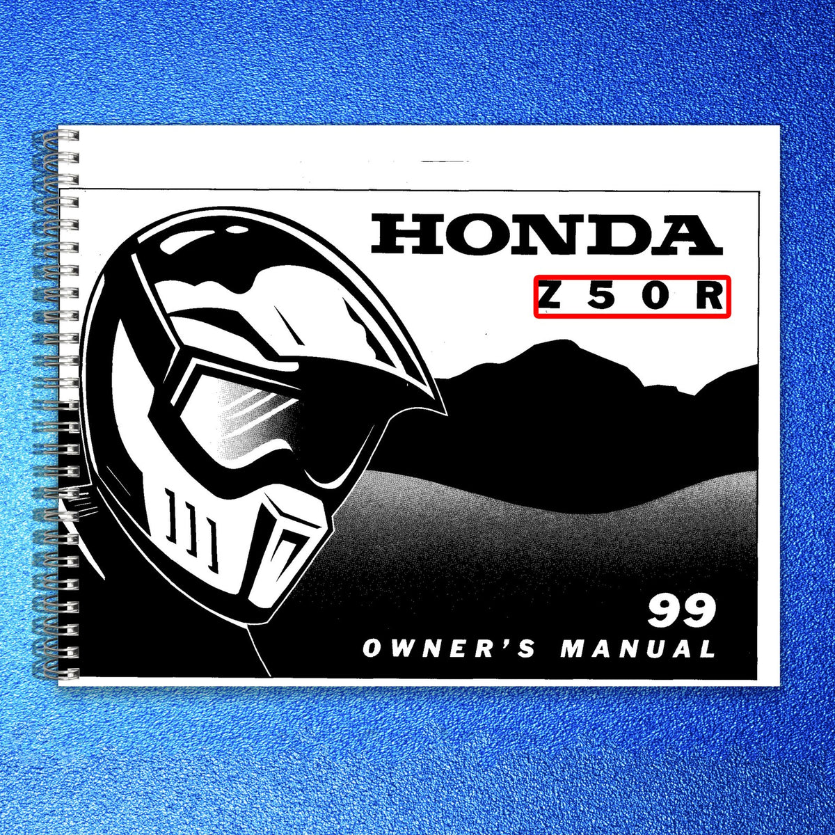 HONDA Z50R Motorcycle Owners Manual 1999 - STEEL WIRE BOUND - PROTECTIVE COVERS