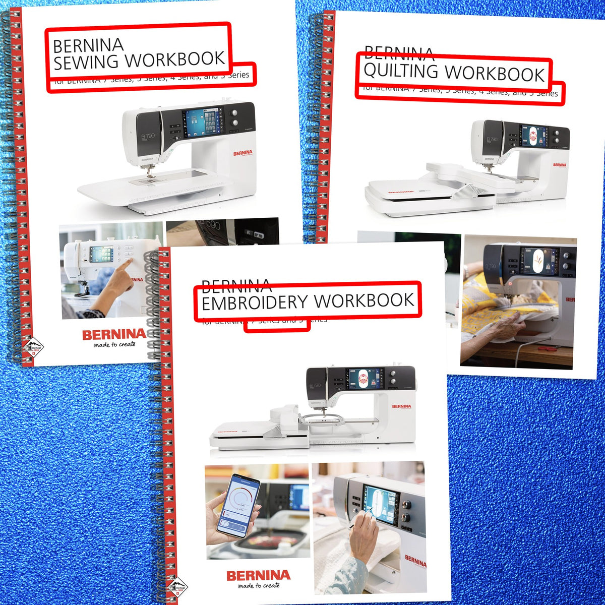BERNINA 3 4 5 7 Quilting Sewing Embroidery Workbook Manual BUNDLE - WIRE BOUND