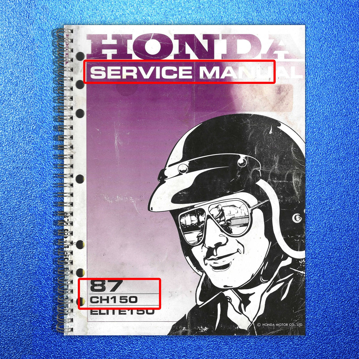 HONDA CH150 Elite 150 Scooter Service Manual 1986 - WIRE BOUND - TOUGH COVERS