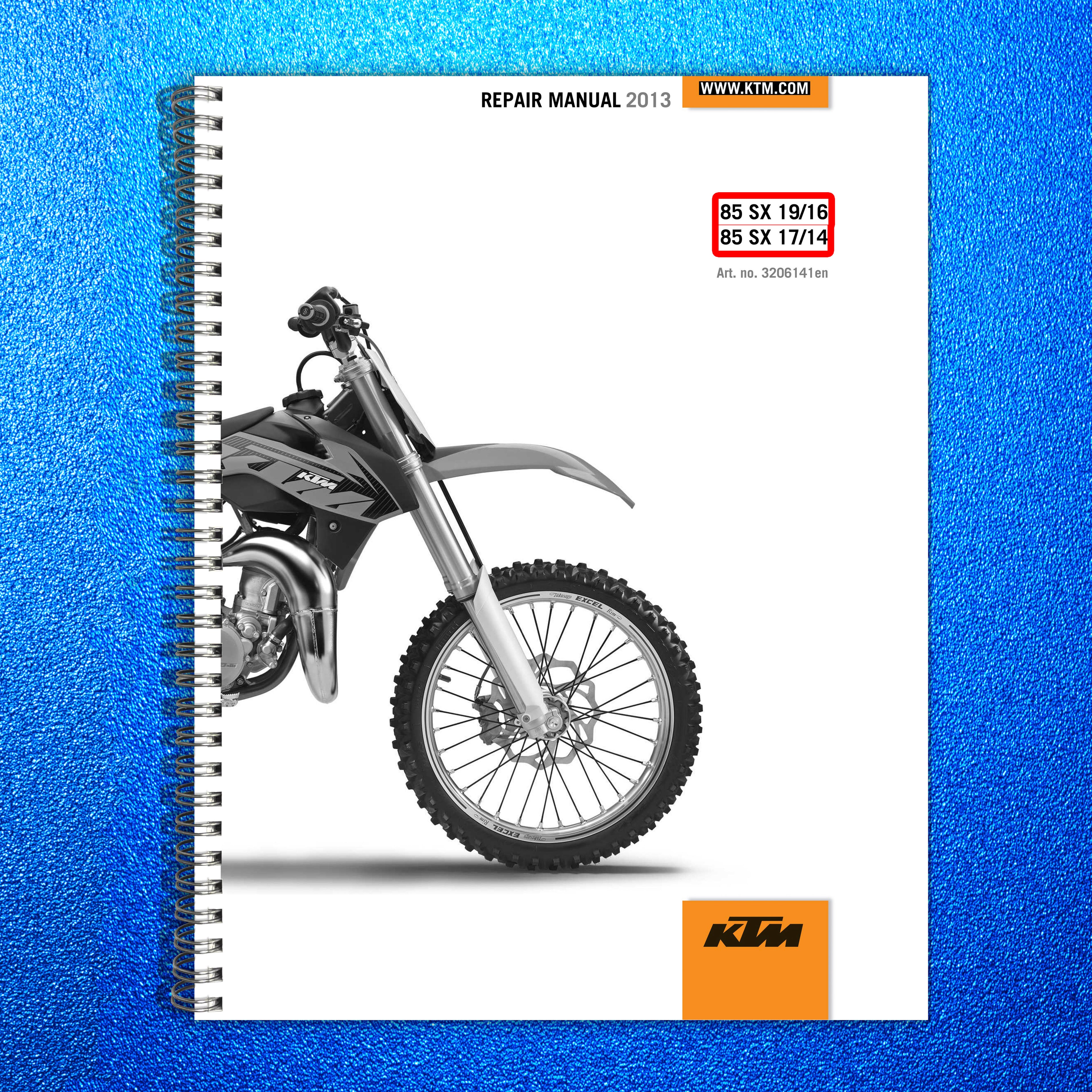 KTM 85 SX Service Repair Manual 2013 - STEEL WIRE BOUND - PROTECTIVE COVERS
