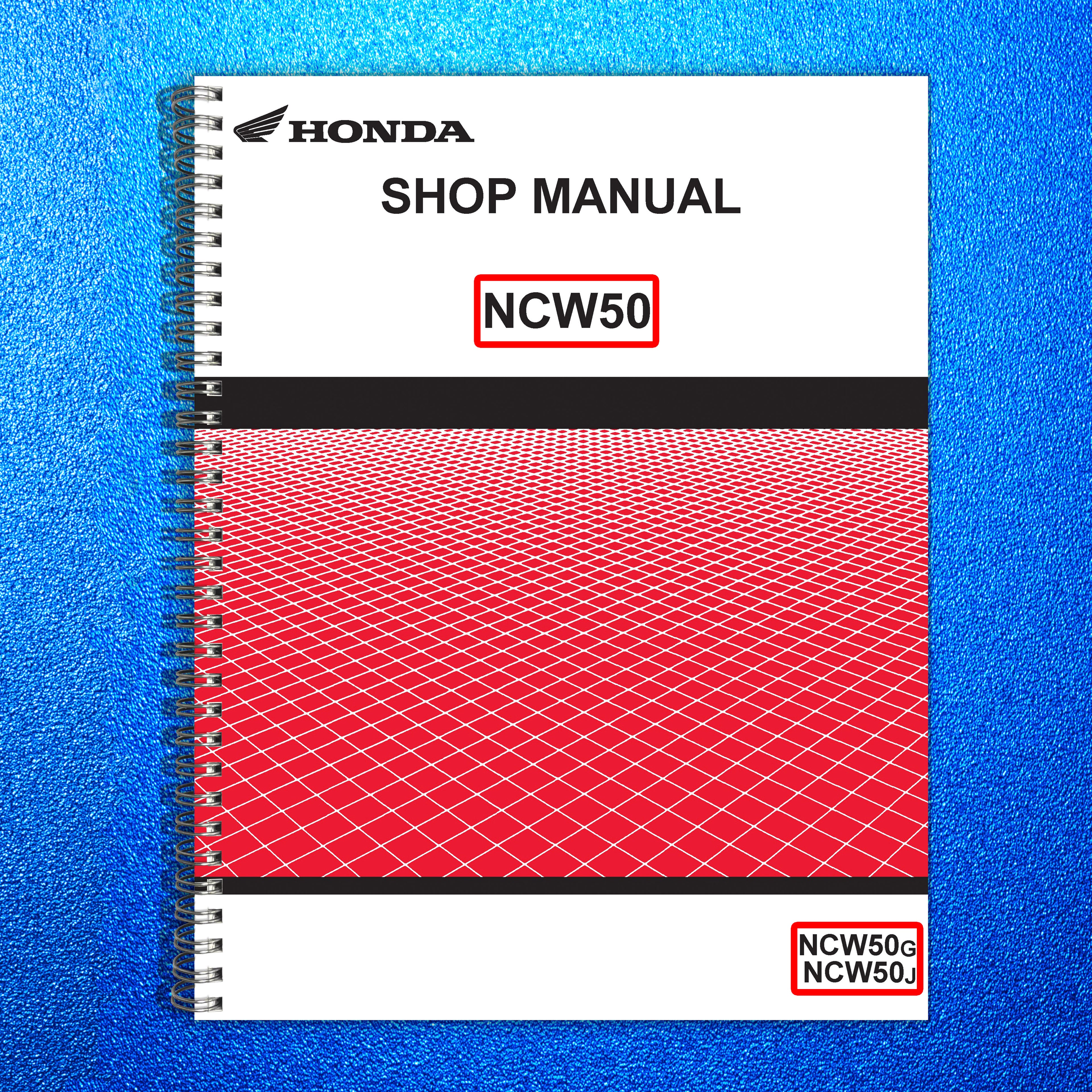 HONDA Giorno NCW50 Scooter Shop Manual - BOUND - COVERS - XL FOLDOUT PAGES
