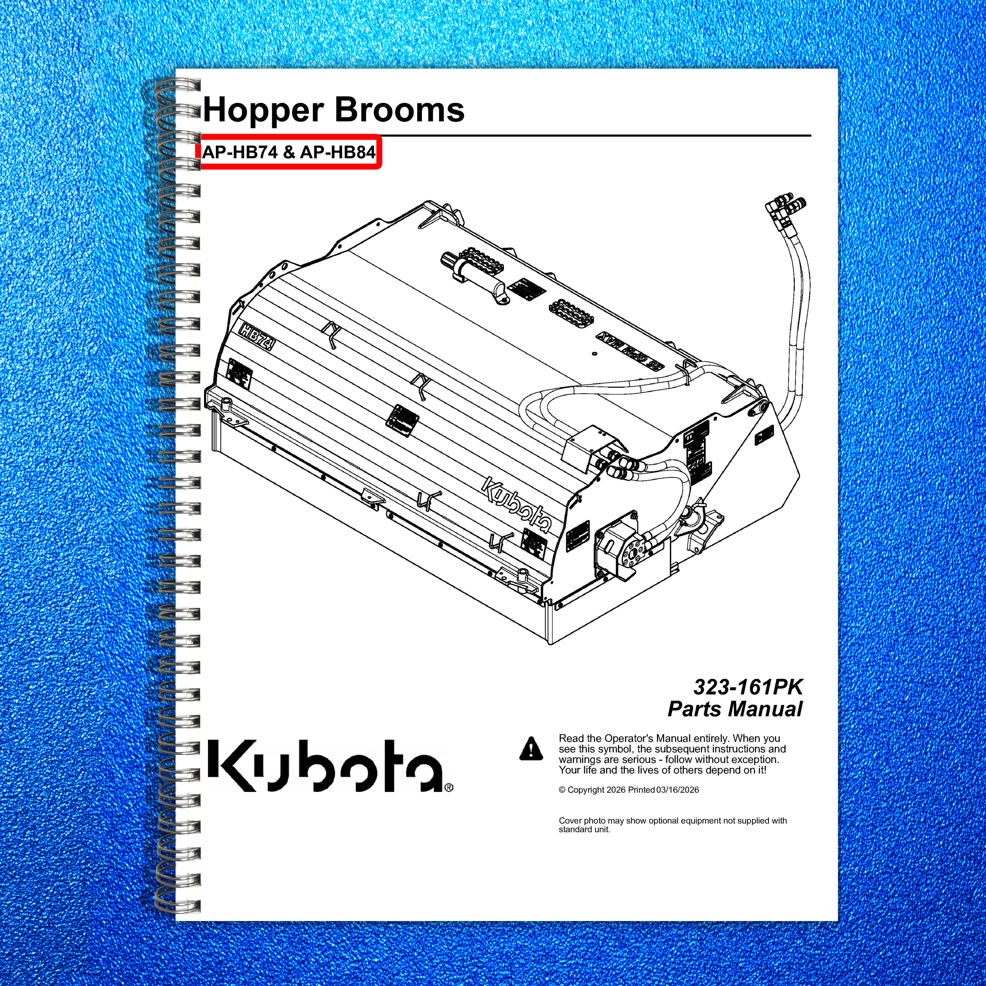 LAND PRIDE HB Series Hopper Broom Parts Manual 2026 - WIRE BOUND - TOUGH COVERS
