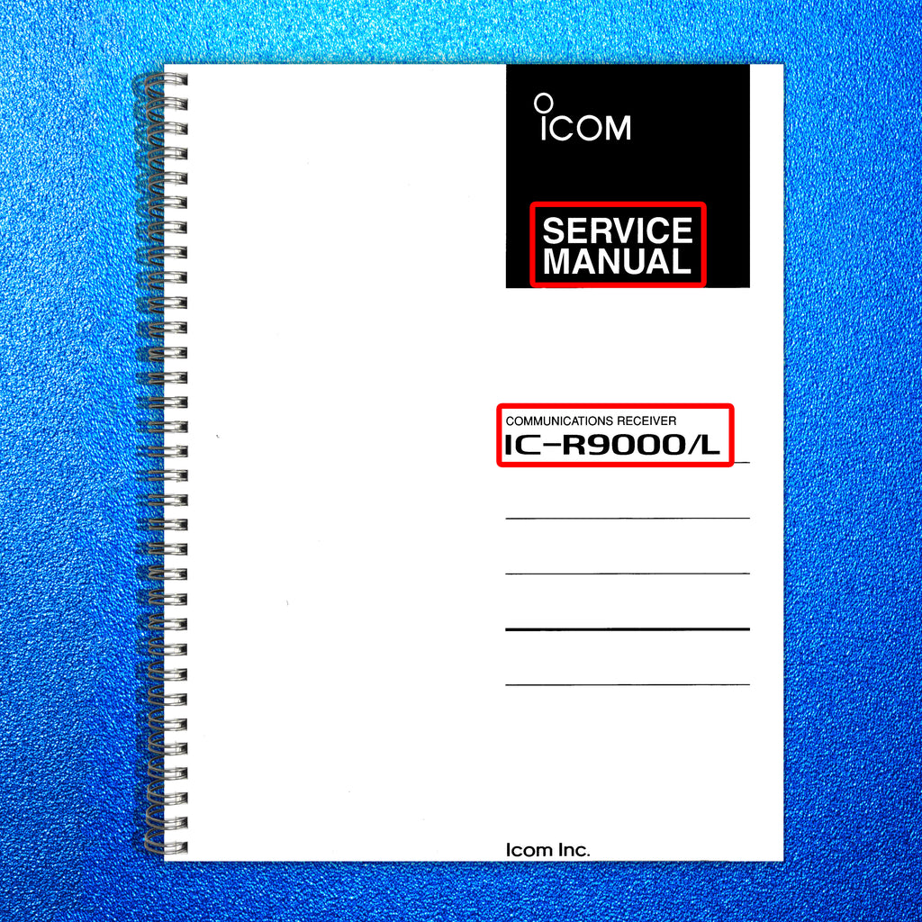 ICOM IC-R9000 IC-R9000L Receiver Service Manual - WIRE BOUND& COVERS - FOLDOUTS!