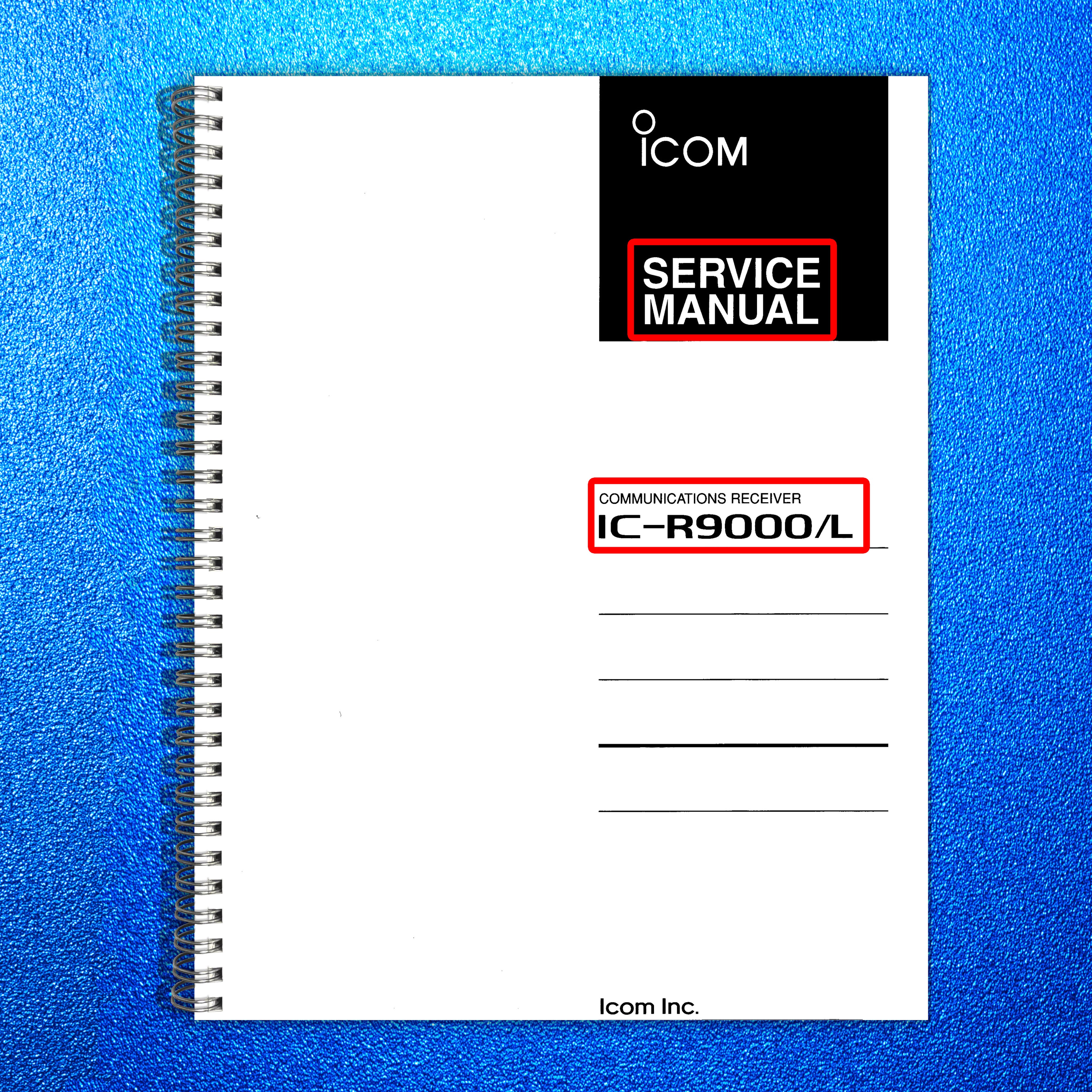 ICOM IC-R9000 IC-R9000L Receiver Service Manual - WIRE BOUND& COVERS - FOLDOUTS!