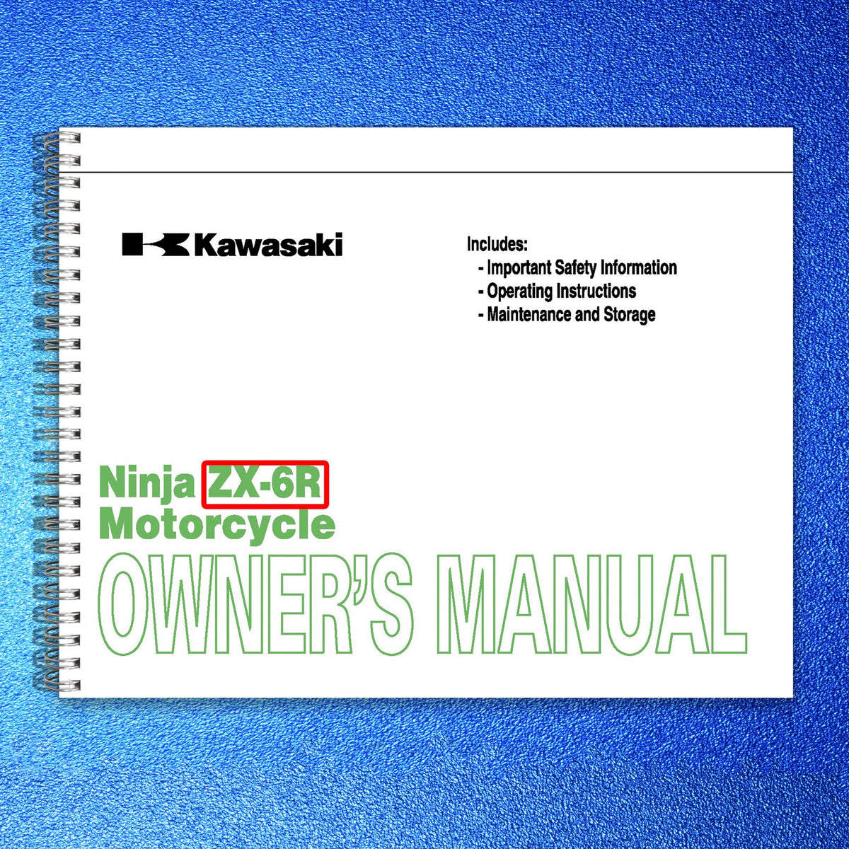 KAWASAKI Ninja ZX-6R Owners Manual 2010 - STEEL WIRE BOUND - PROTECTIVE COVERS