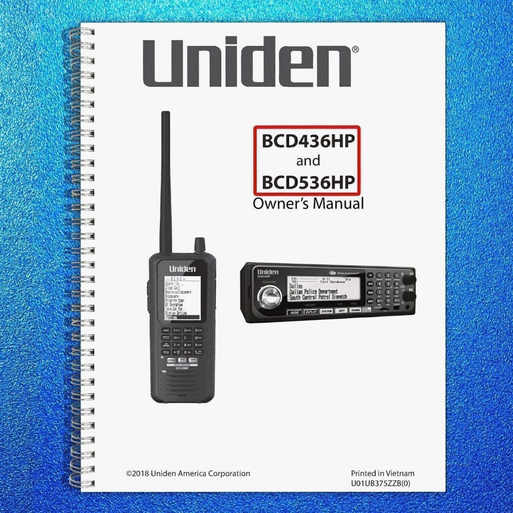 Uniden BCD436HP and BCD536HP  User Operators Manual Owners Guide 106 PGS
