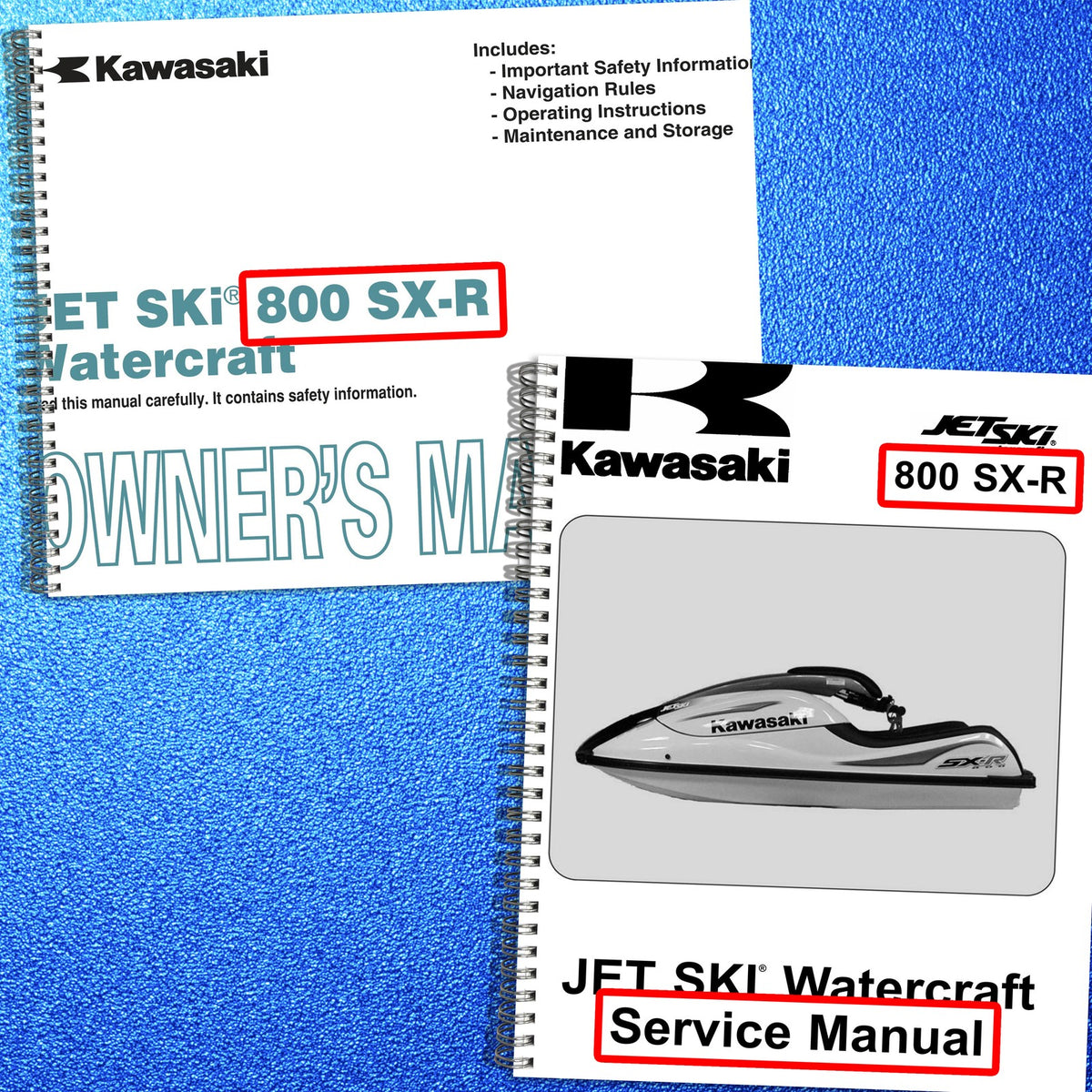 KAWASAKI 800 SX-R Jet Ski Operators & Service Manual BUNDLE - WIRE BOUND