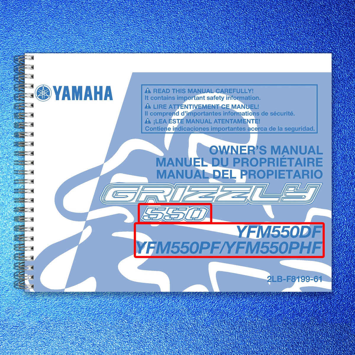 YAMAHA YFM550DF YFM550PF YFM550PHF Grizzly 550 ATV Owners Manual 2014 - BOUND