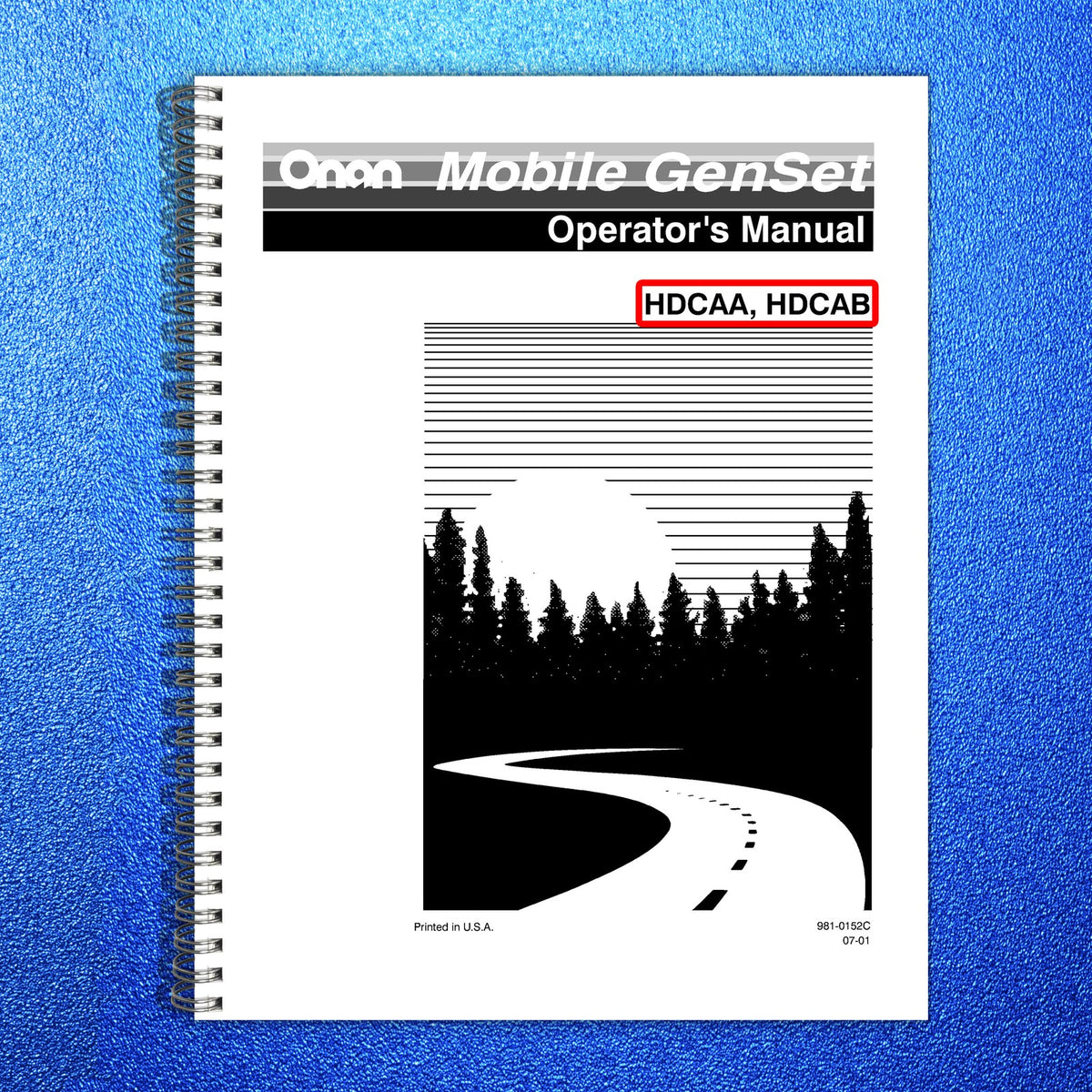ONAN HDCAA HDCAB Diesel Mobile Genset Operators Manual - WIRE BOUND - COVERS