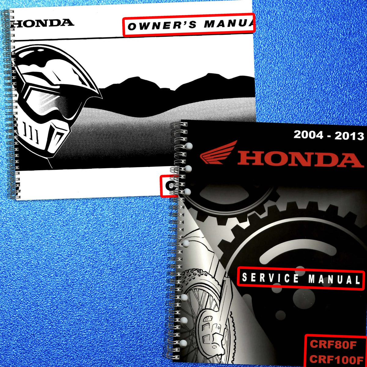 HONDA CRF80F CRF100F Operators & Service Manual BUNDLE - WIRE BOUND - COVERS