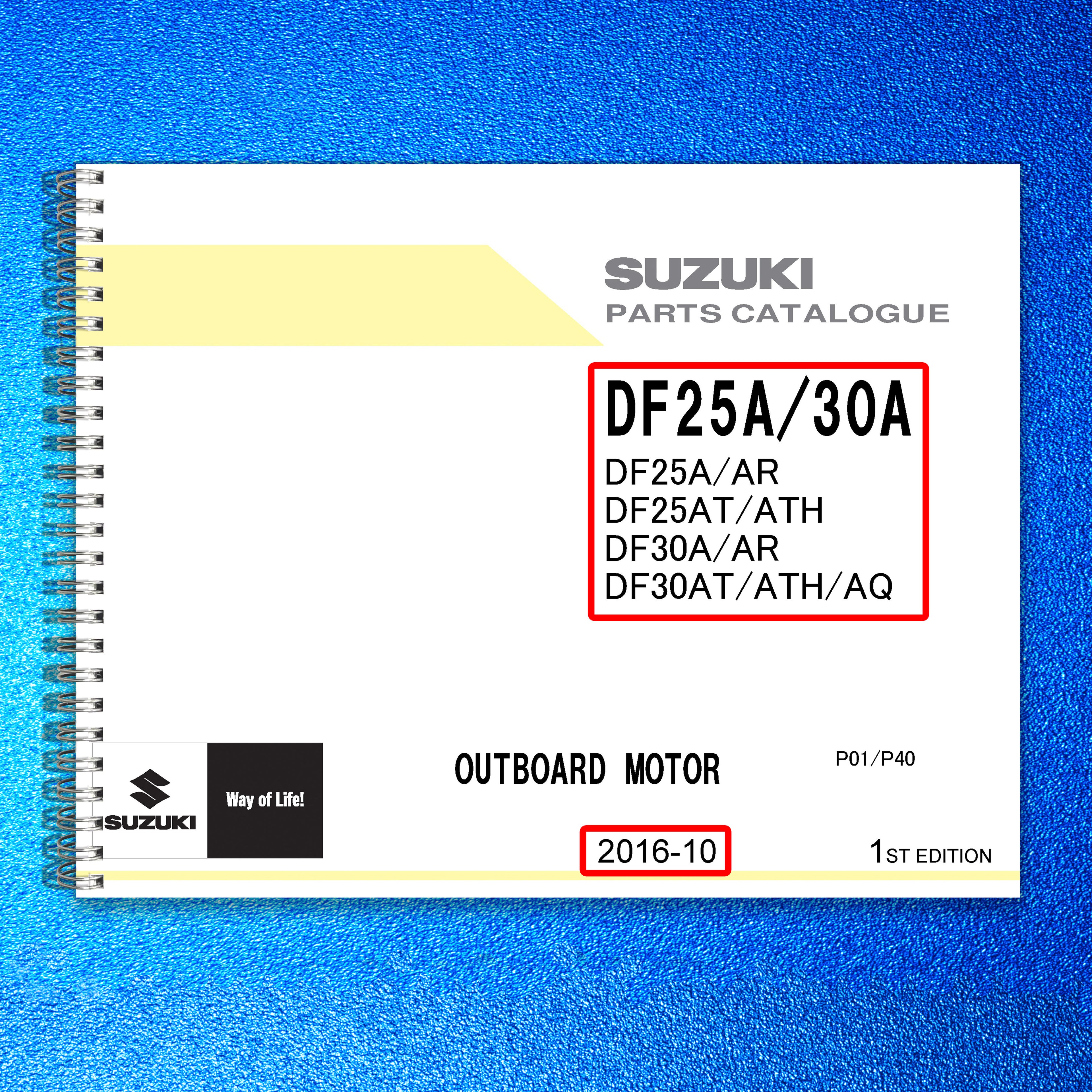 SUZUKI PARTS DF25A DF30A PARTS CATALOGUE - STEEL WIRE BOUND - PROTECTIVE COVERS