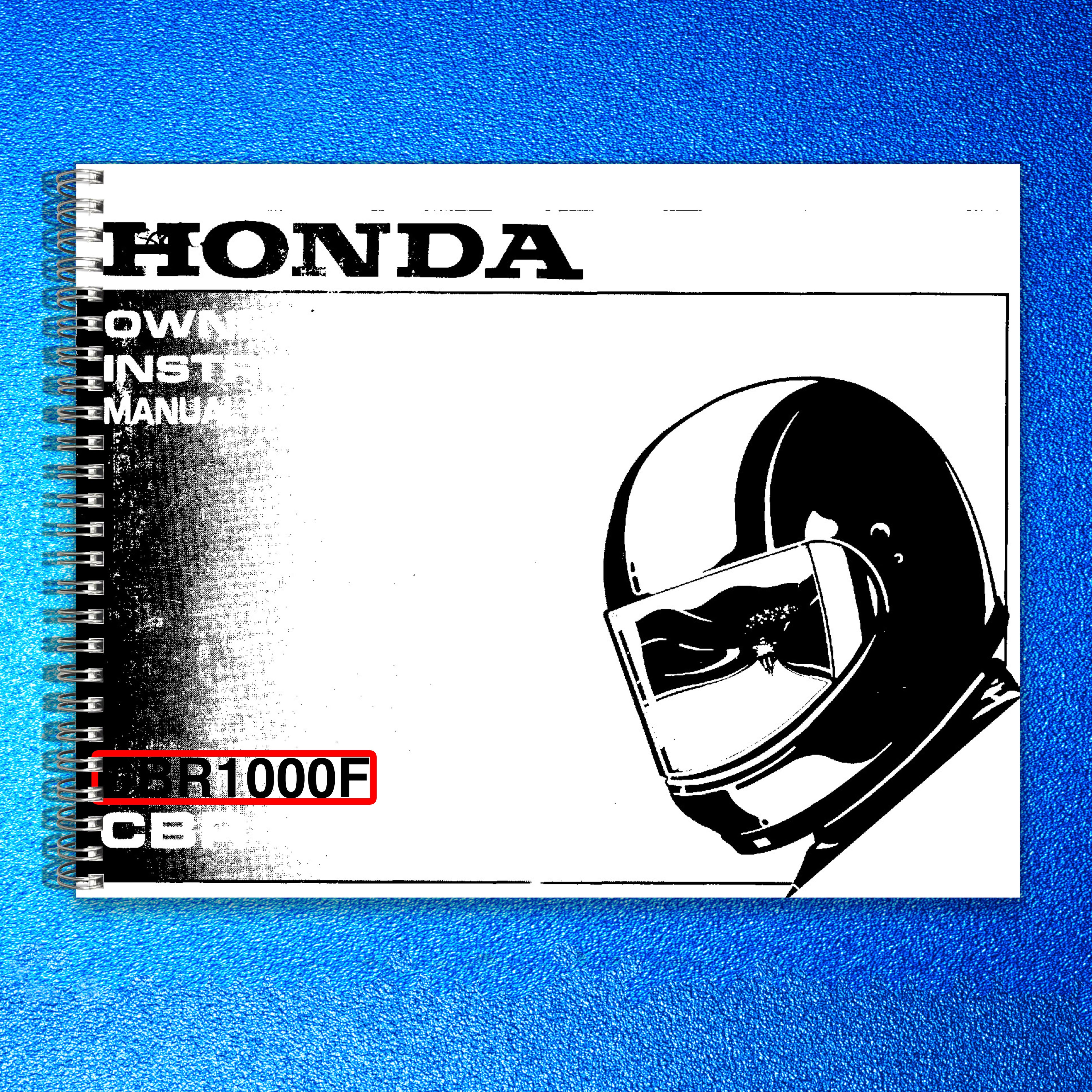 HONDA CBR1000F Motorcycle Owners Manual 1988 - BOUND - COVERS - XL FOLDOUT PAGES