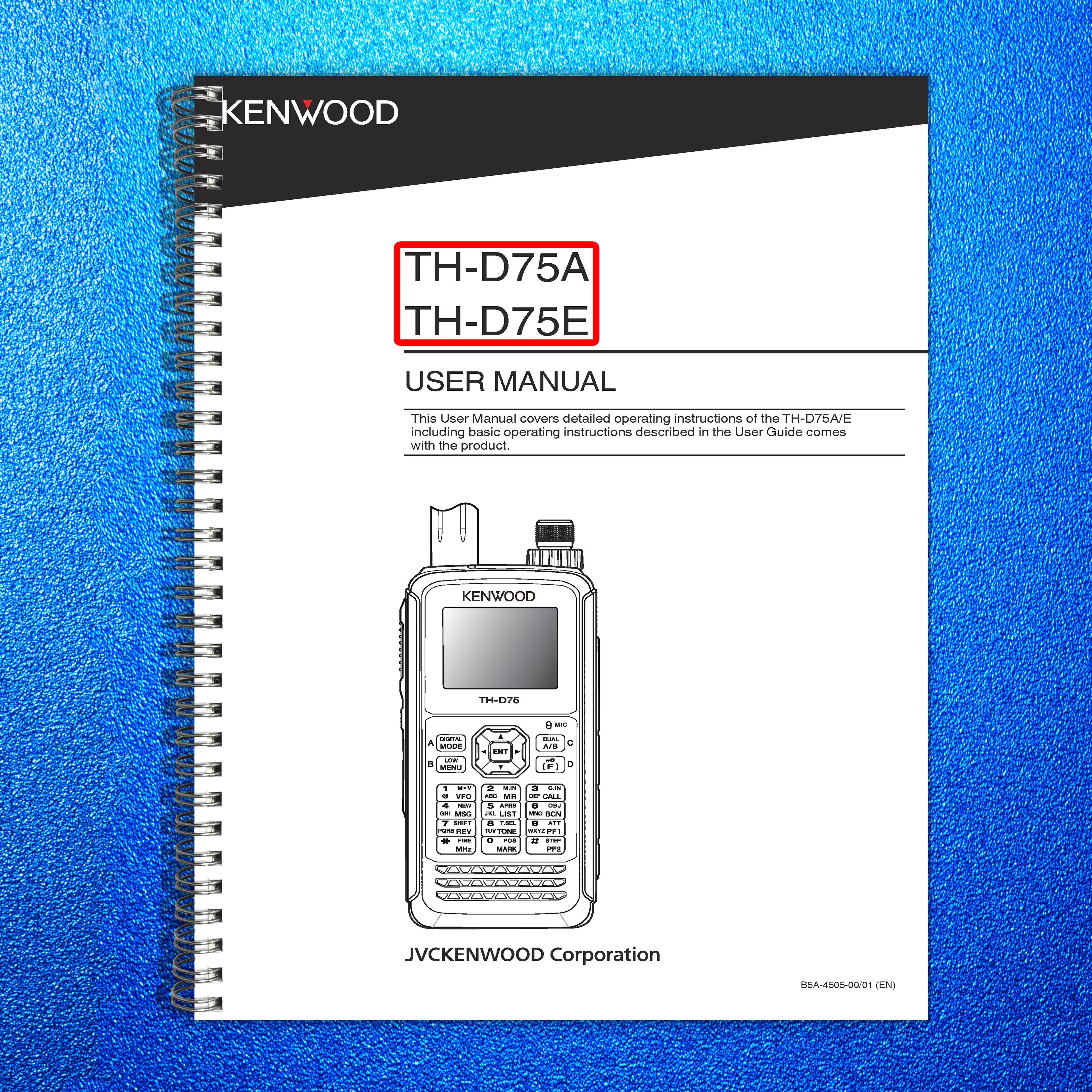 KENWOOD TH-D75A TH-D75E User Manual Operation Guide - Color - TOUGH WIRE BINDING