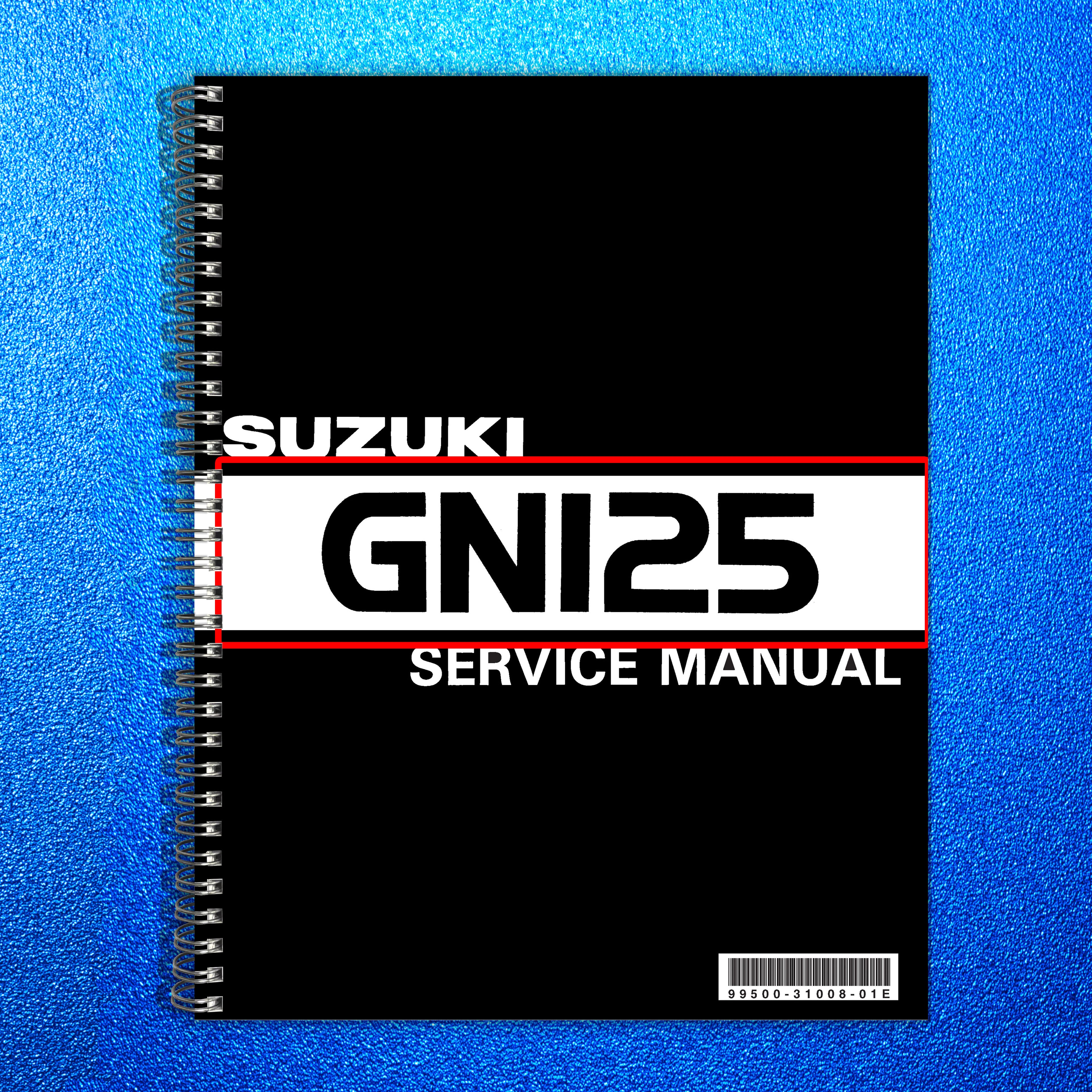 SUZUKI GN125 Motorcycle Service Manual 1983 To 2001 - WIRE BOUND - TOUGH COVERS