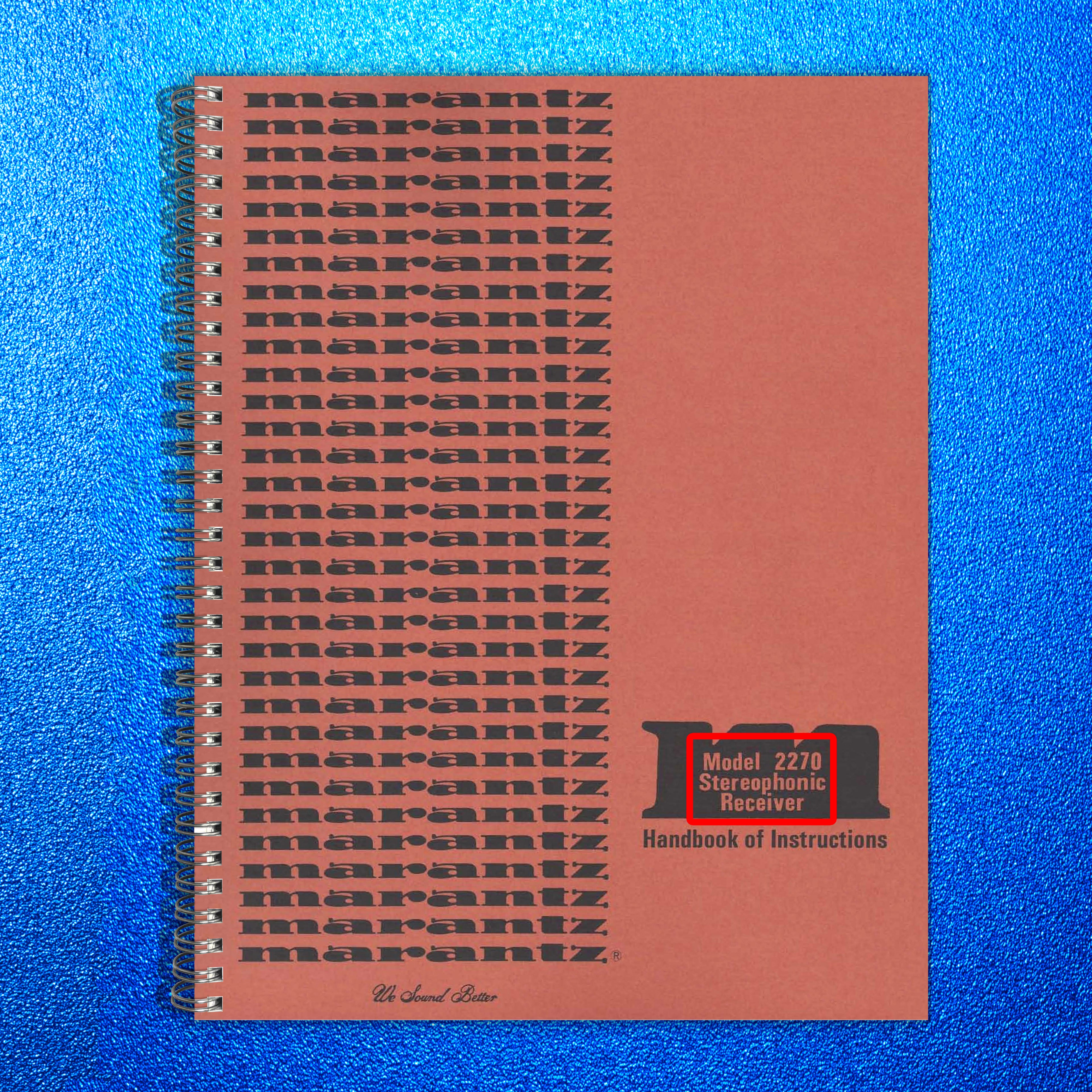MARANTZ 2270 Receiver User Manual Operation Instructions Guide -  WIRE BINDING