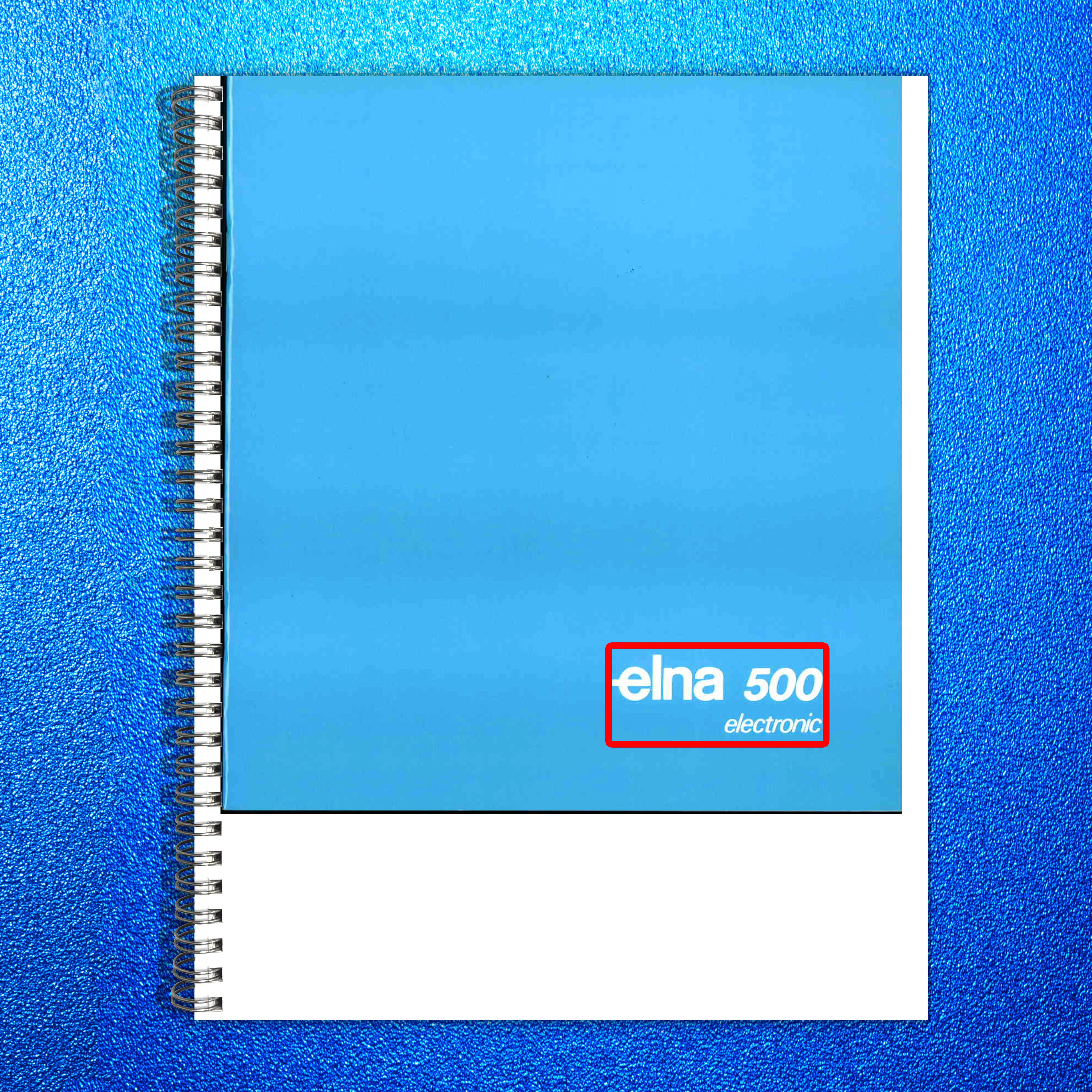 ELNA 500 Electronic Sewing Machine Instruction Manual - WIRE BOUND - COVERS
