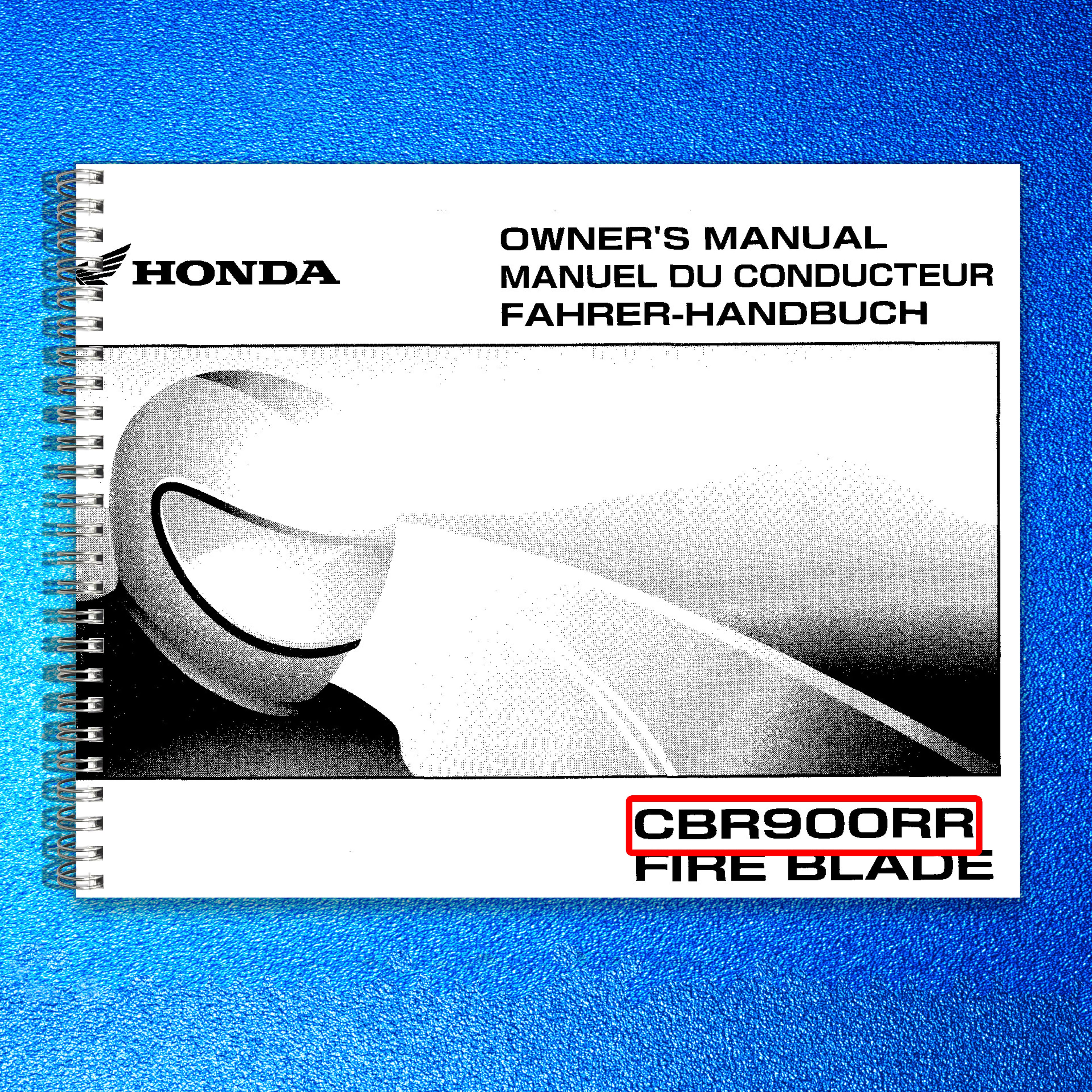 HONDA CBR900RR Fire Blade Owners Manual 2002 - BOUND - COVERS - XL FOLDOUT PAGES