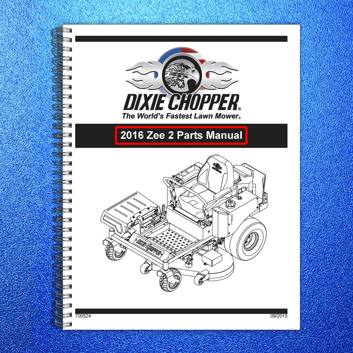 DIXIE CHOPPER Zee 2 Zero Turn Mower Illustrated Parts Manual 2015 - WIRE BOUND