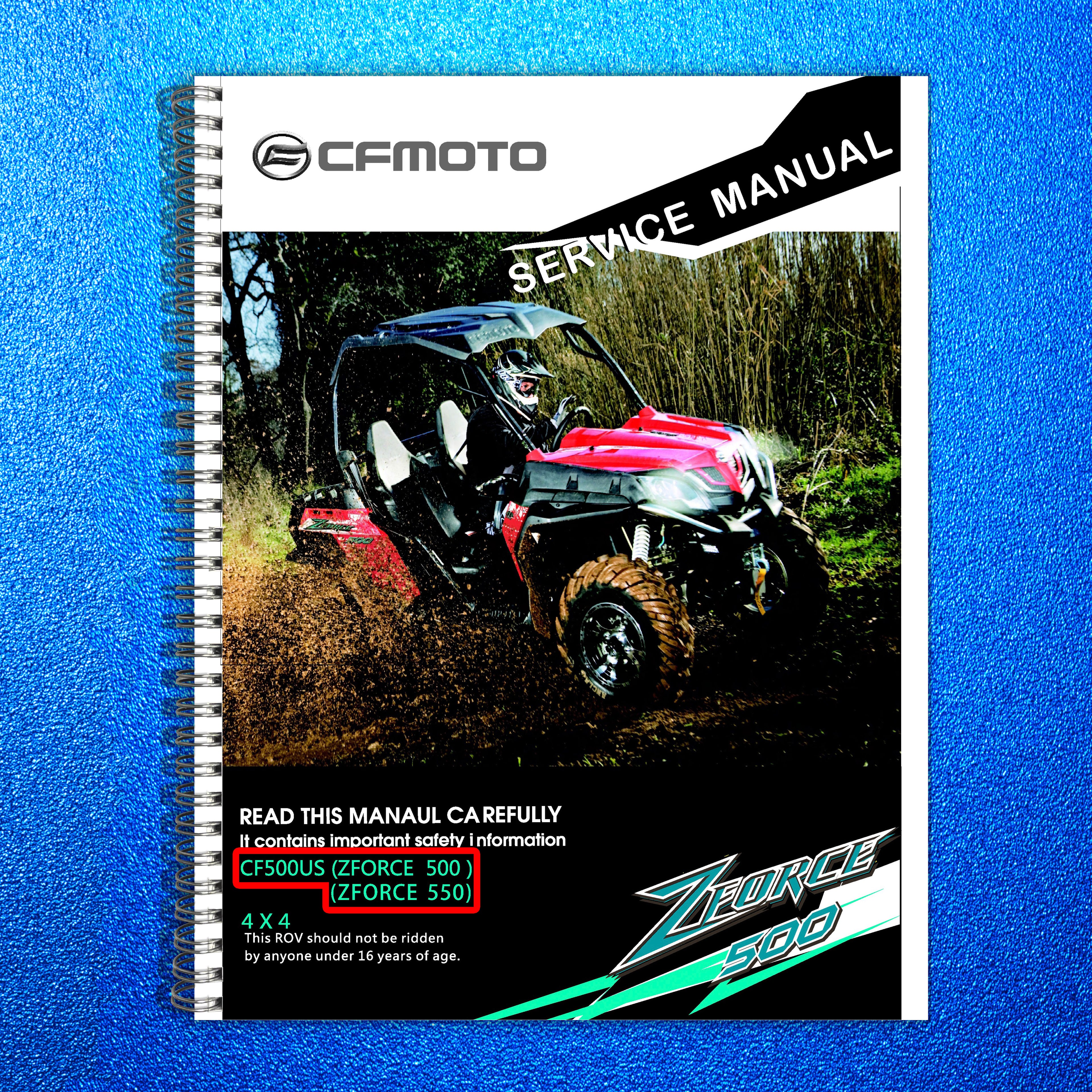 CFMOTO Z-Force 550 CF500US Service Manual 2018 - BOUND - COVERS - XL FOLDOUTS