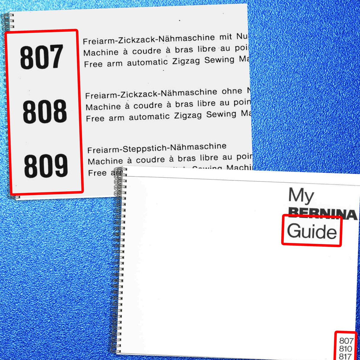 BERNINA 807 808 809 810 817 Operators & Parts Manual BUNDLE - WIRE BOUND