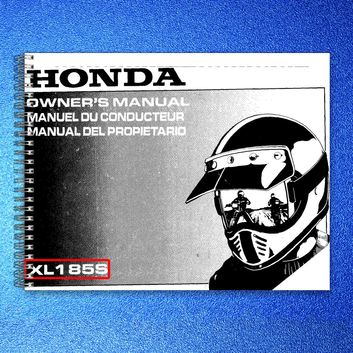 HONDA XL185S Owners Manual 1992 - BOUND - COVERS - XL FOLDOUT PAGES