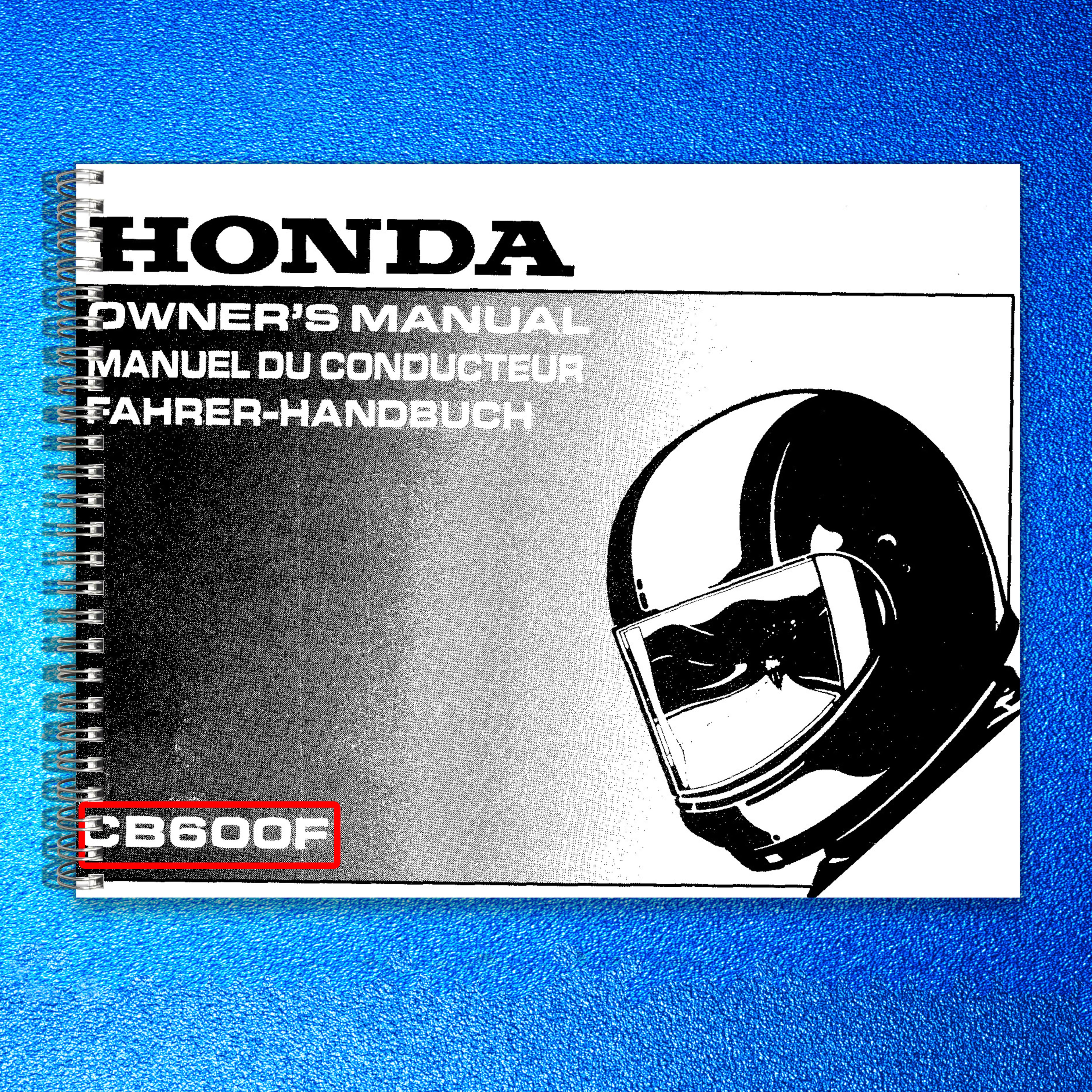 HONDA CB600F Motorcycle Owners Manual 1997 - BOUND - COVERS - XL FOLDOUT PAGES