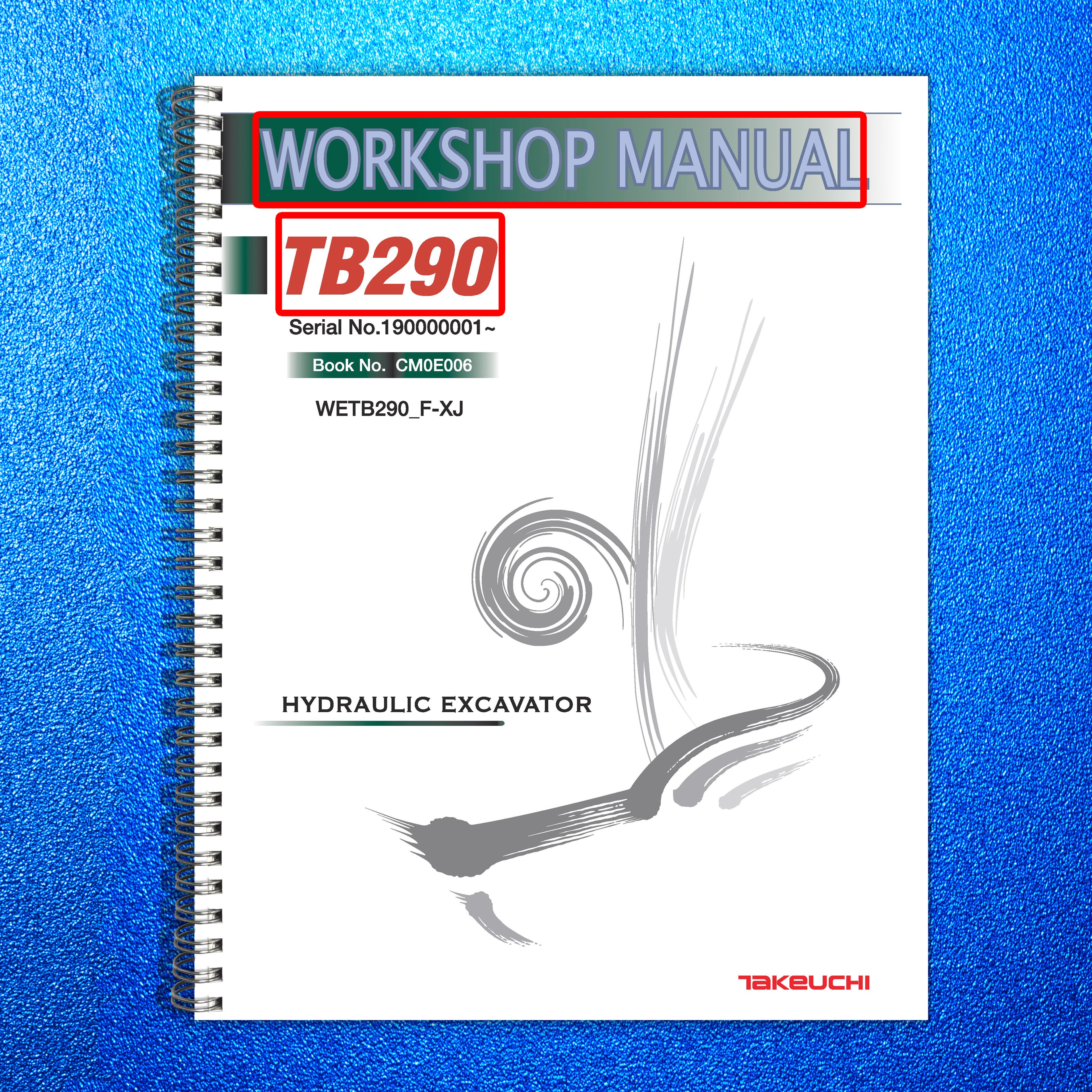 TAKEUCHI TB290 Hydraulic Excavator Service Manual SN 190000001 Up, FOLDOUTS