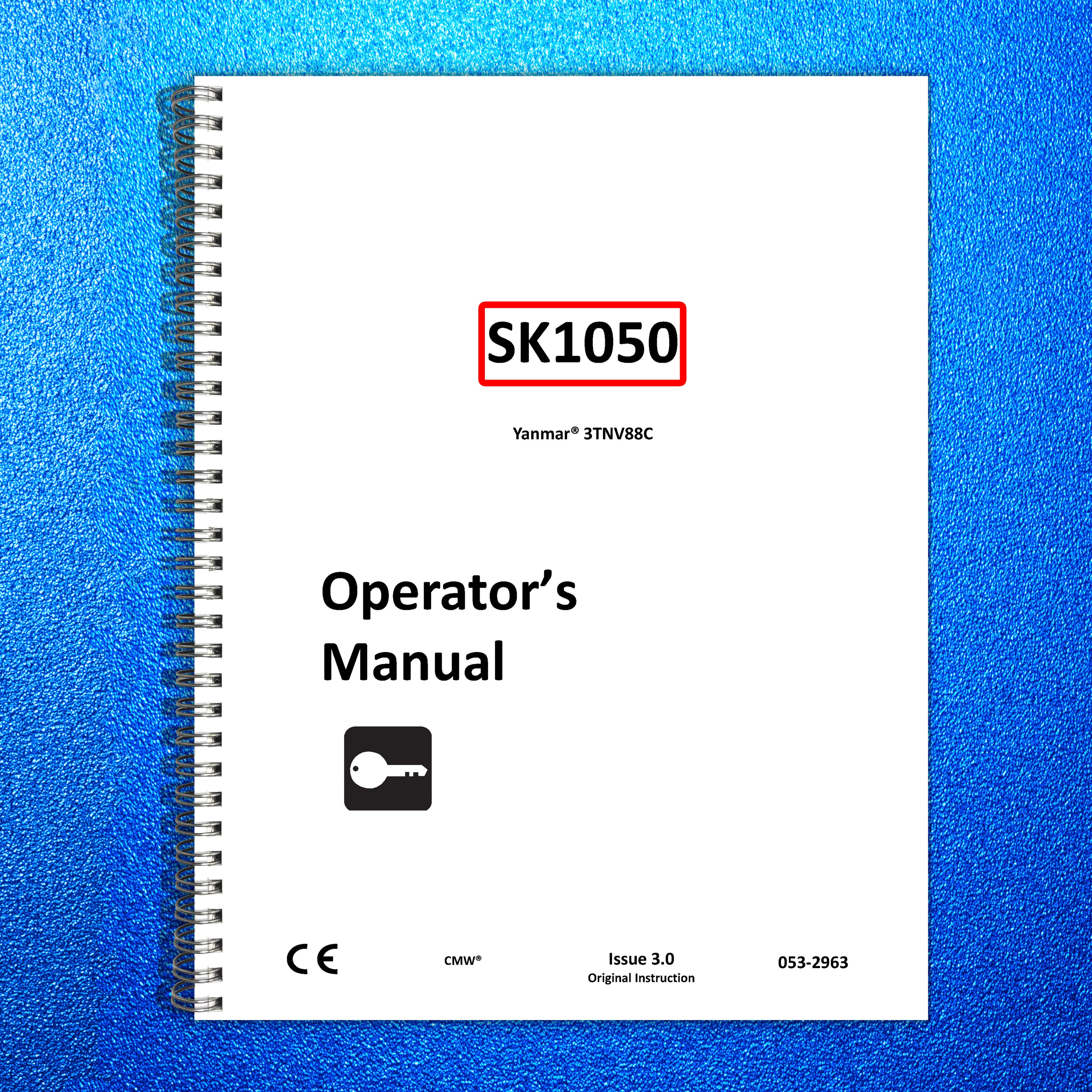 DITCH WITCH SK1050 Mini Skid Steer Operators Manual - WIRE BOUND - TOUGH COVERS
