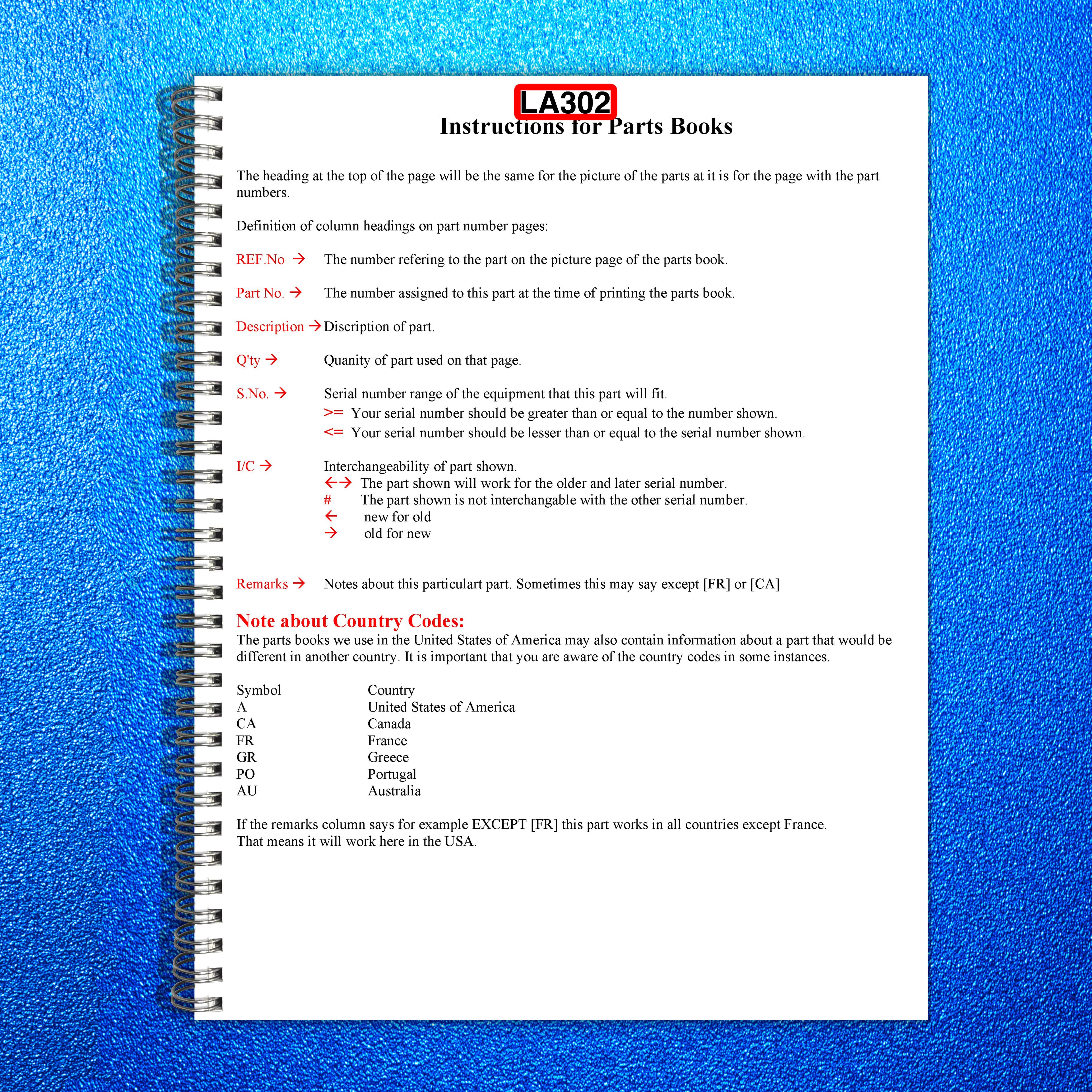 KUBOTA LA302 Loader Illustrated Parts List Manual - WIRE BOUND - TOUGH COVERS