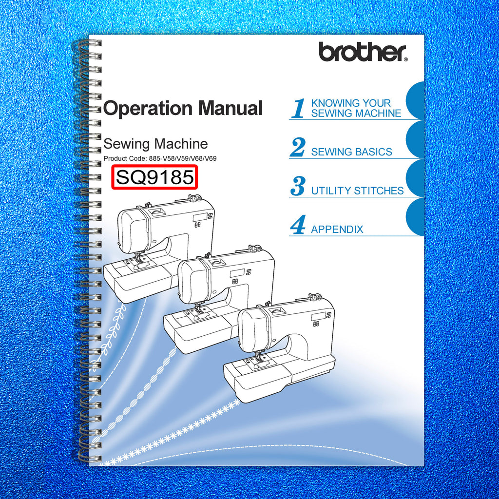 Brother SQ9185 Sewing Machine User Instruction Manual TOUGH WIRE BINDING, COVERS