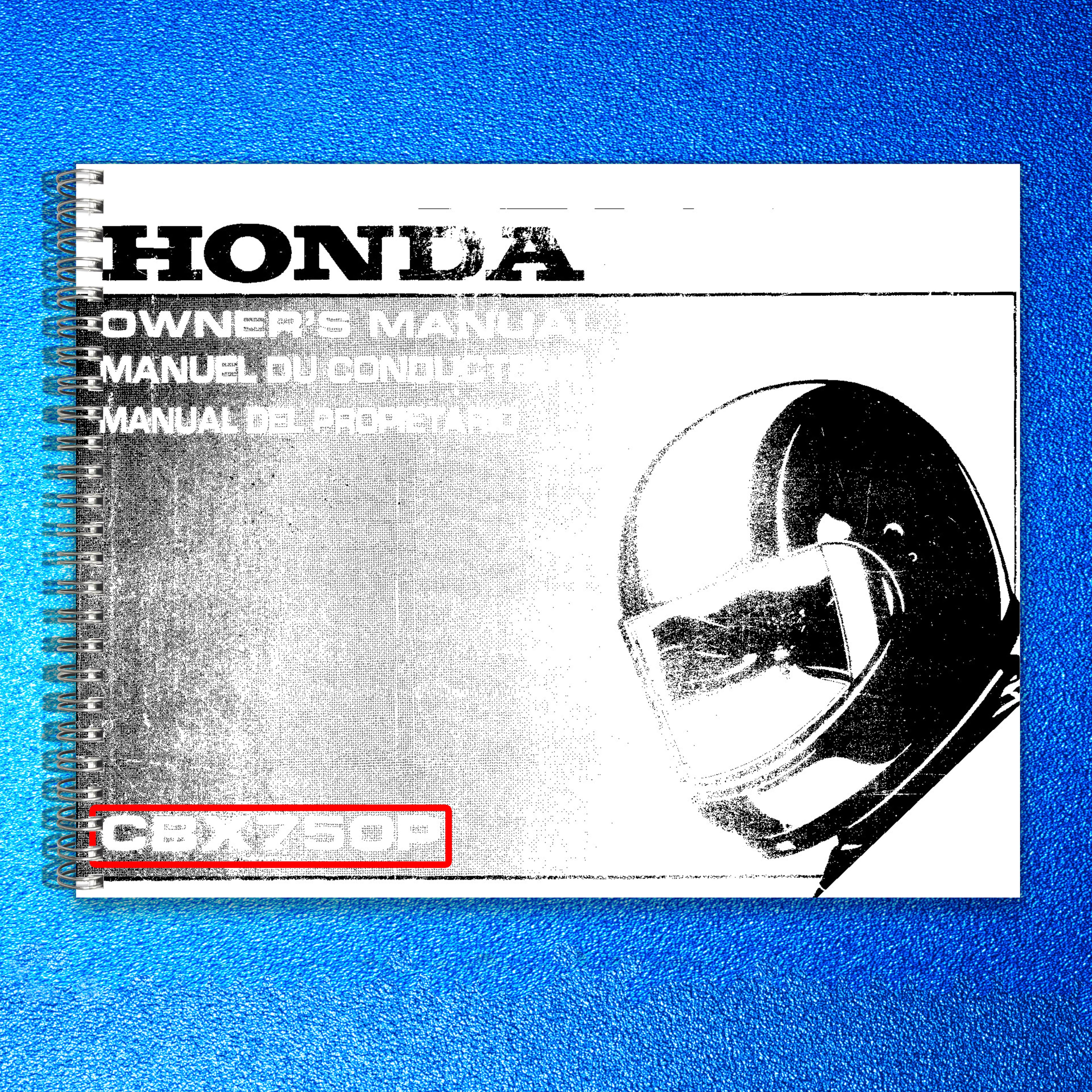 HONDA CBX750P Owners Manual 1997 - BOUND - COVERS - XL FOLDOUT PAGES