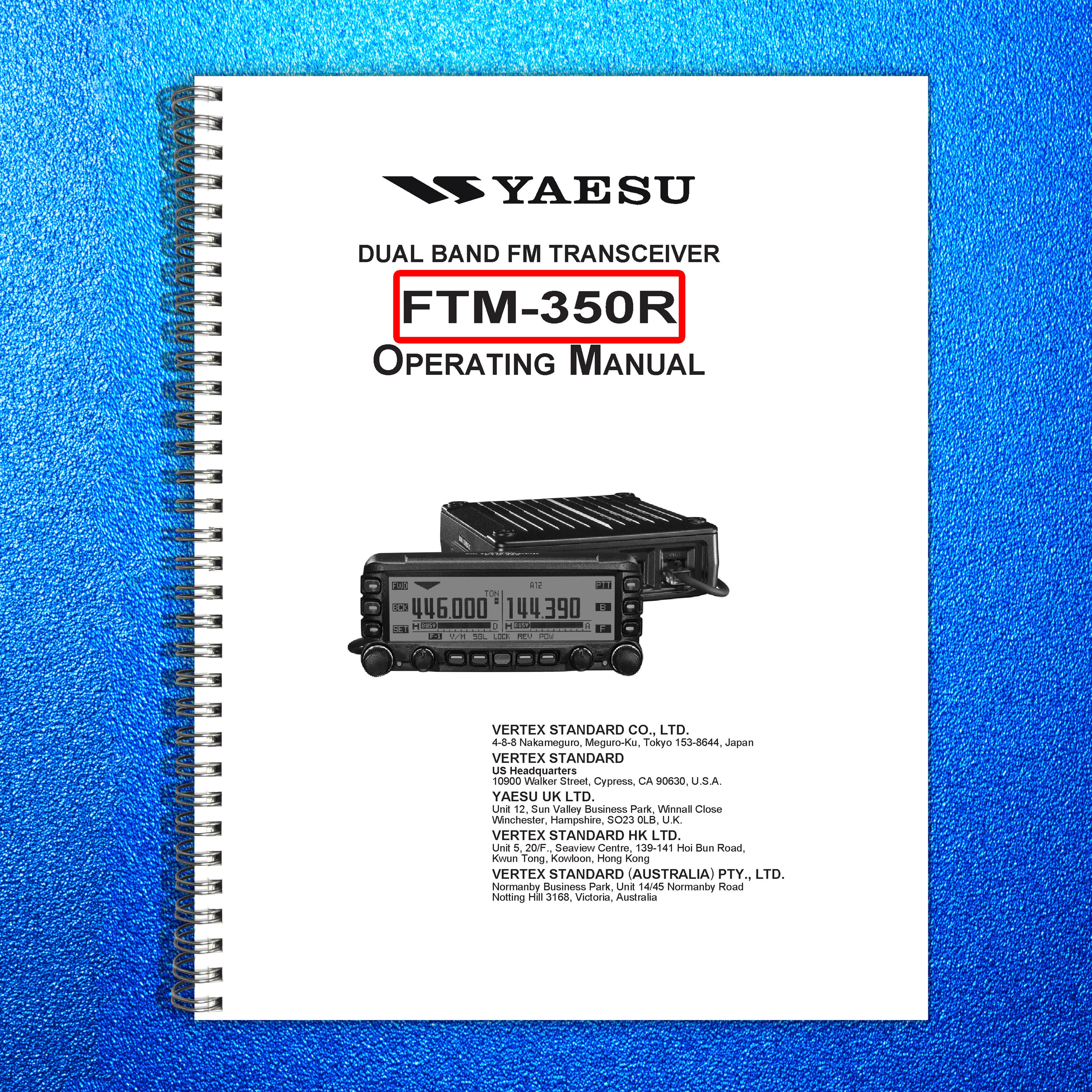YAESU FTM-350R Dual Band FM Transceiver Operating Manual, FOLDOUTS