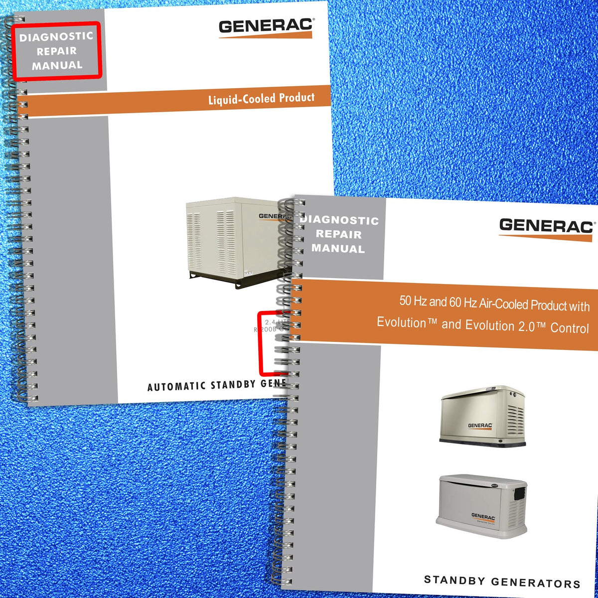 GENERAC 24L R-200B Evolution & Evolution 2 Generator Service Manual BUNDLE