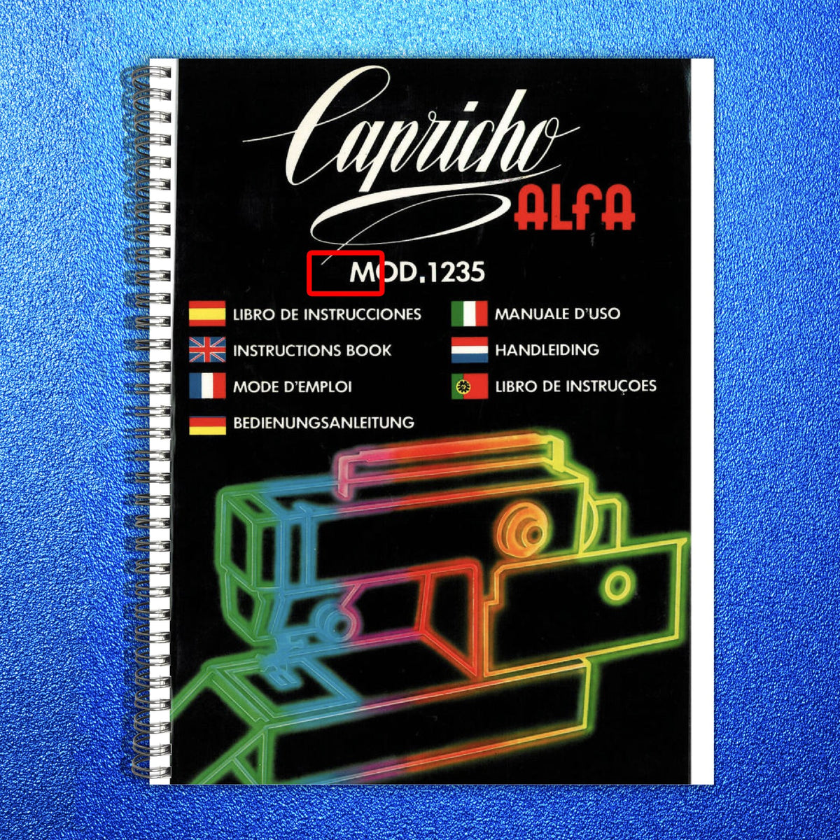 ALFA Capricho 1235 Sewing Machine Instruction Manual - WIRE BOUND - TOUGH COVERS