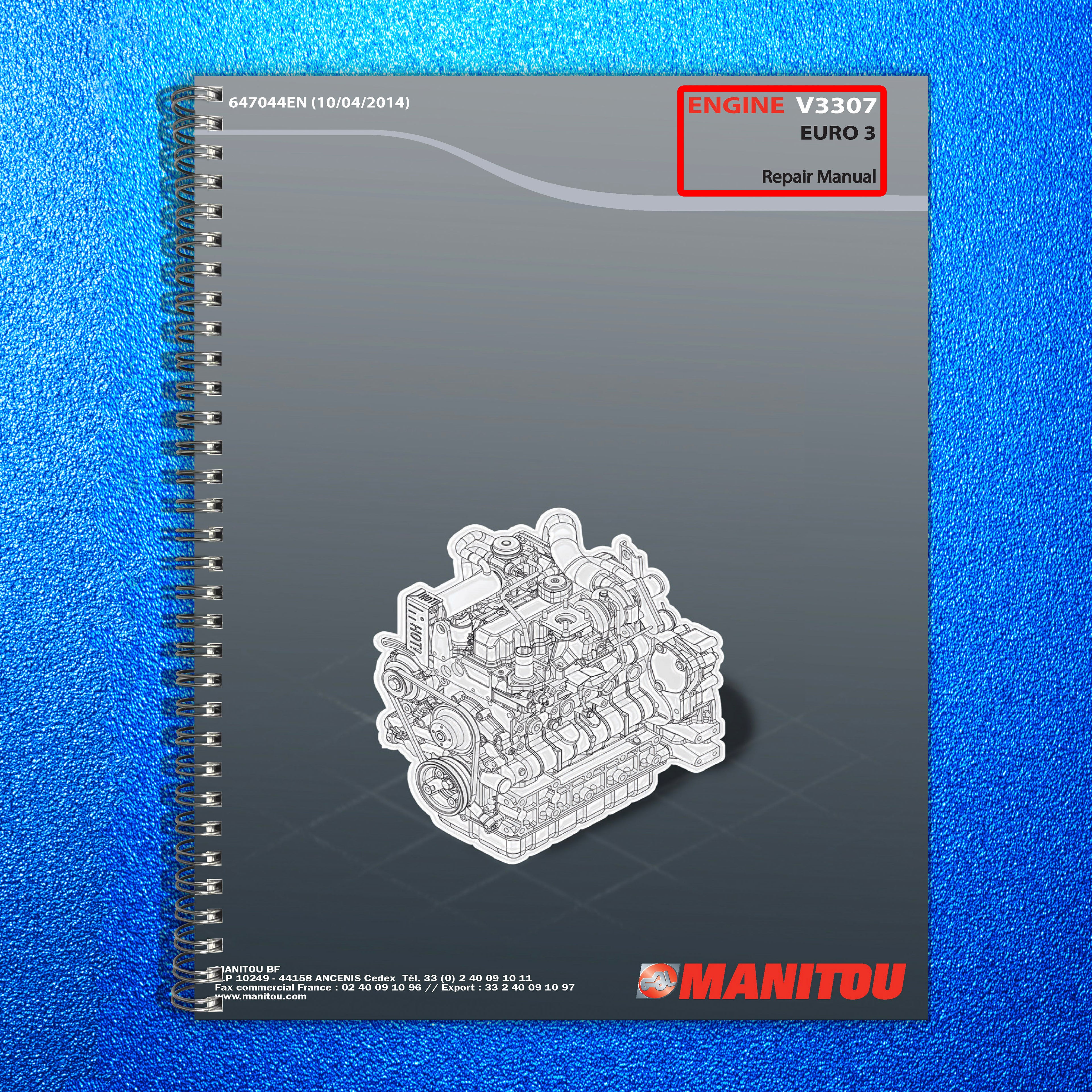 Kubota V3307-DI-T-E3B V3007 V2607 Repair Manual Workshop Manual WSM - WIRE BOUND