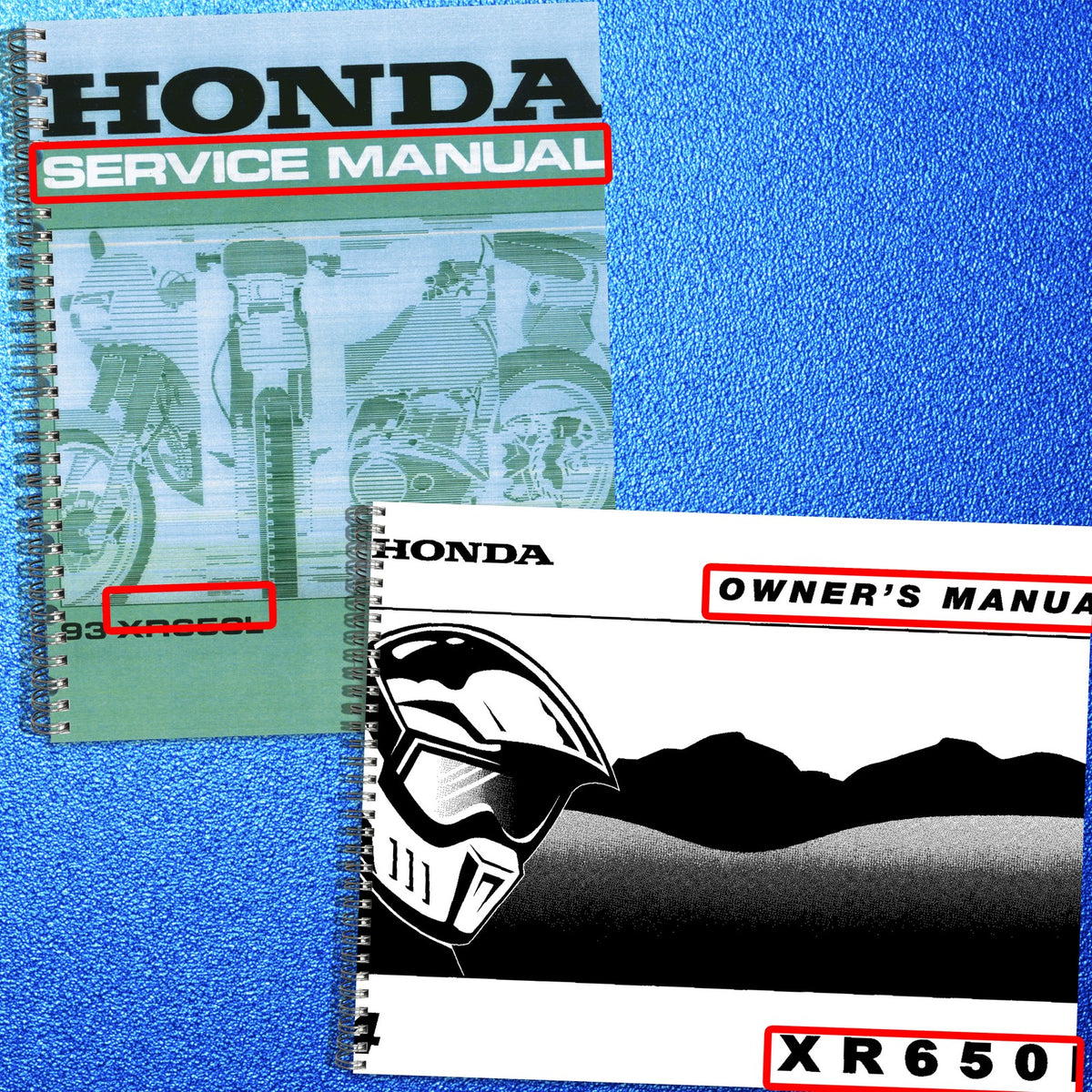 HONDA XR650L Service & Operators Manual BUNDLE - STEEL WIRE BOUND - TOUGH COVERS