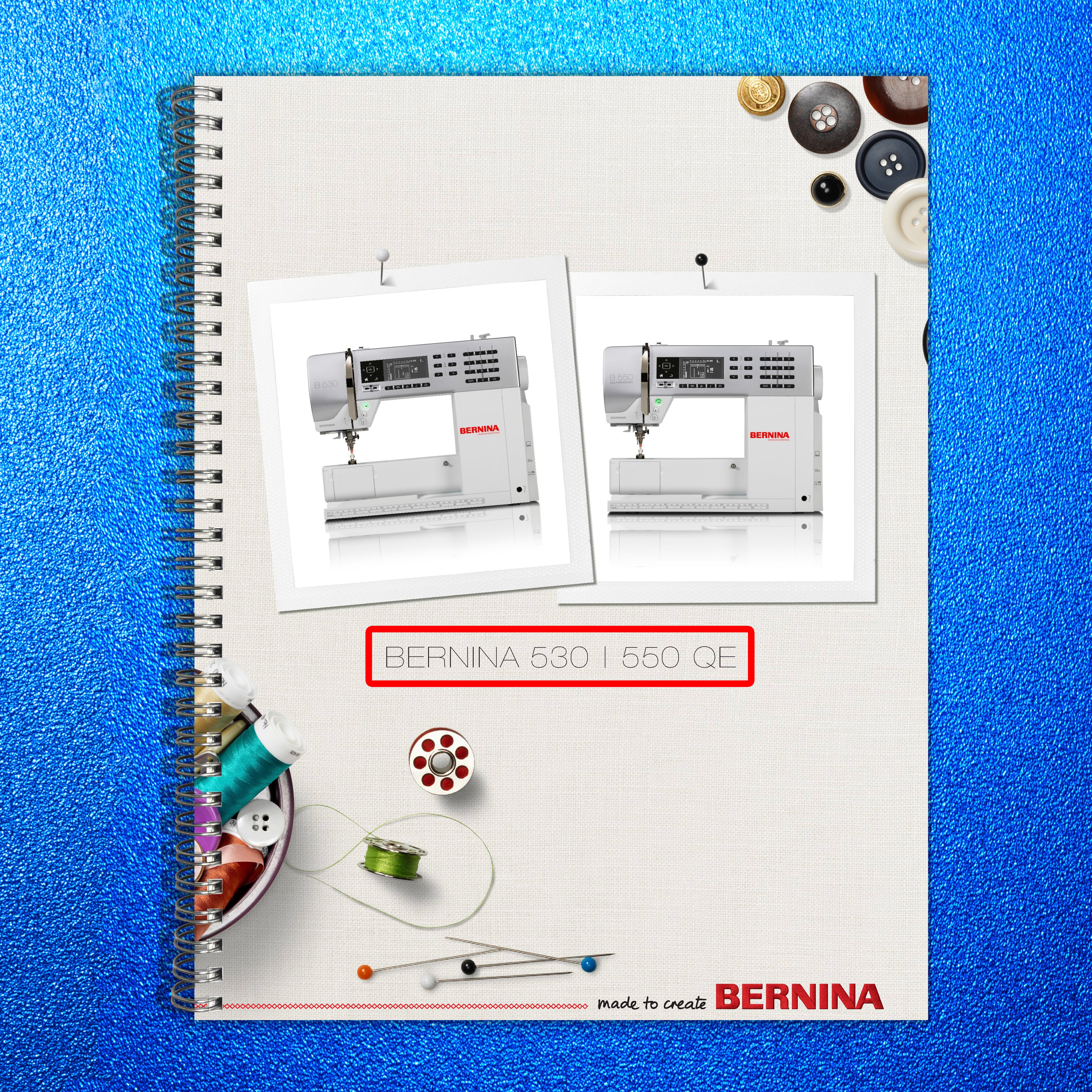 BERNINA B530 B550 QE Instruction Manual + Workbook BUNDLE - WIRE BOUND - COVERS
