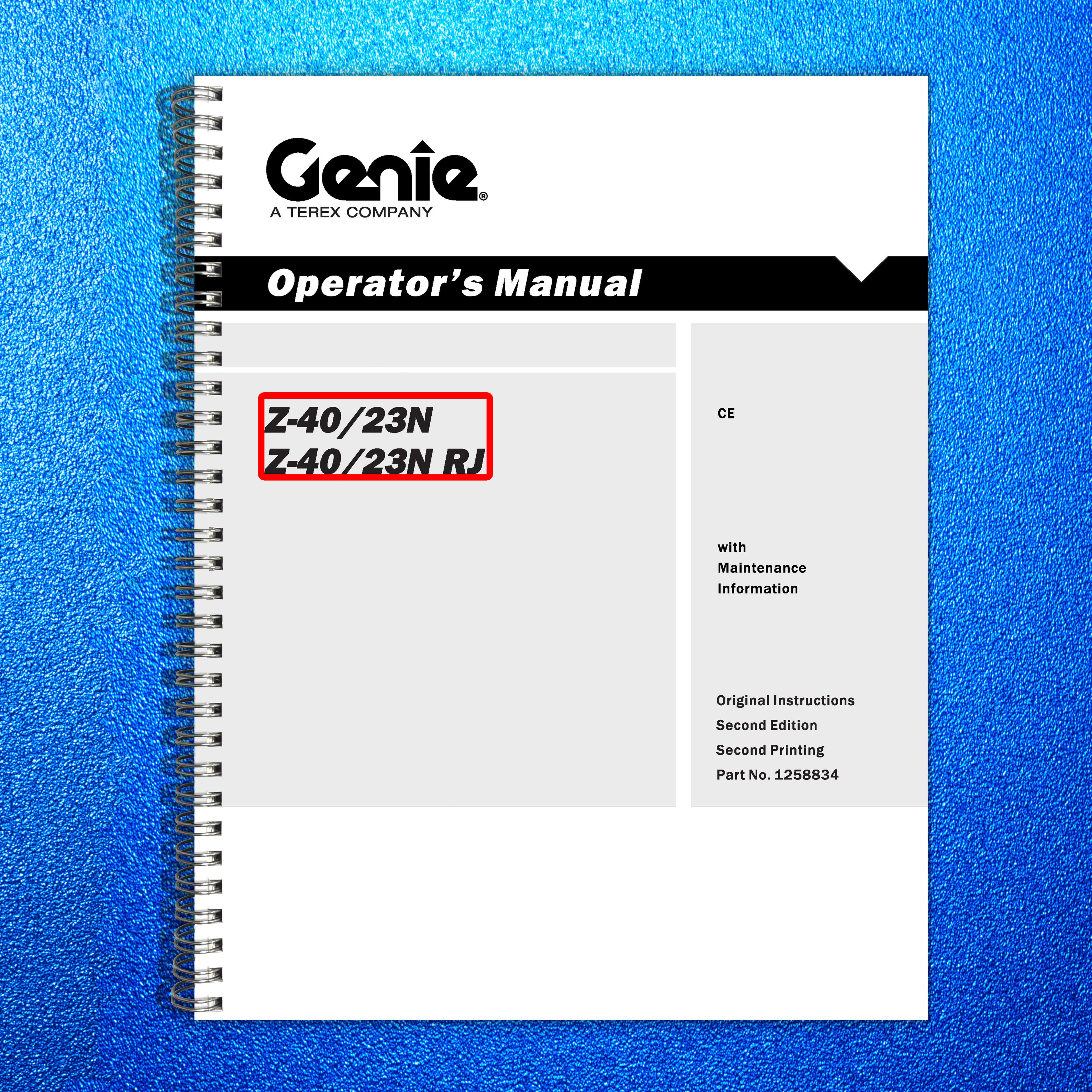 GENIE Z-4023N Z-4023N RJ Articulating Boom Lift Operators Manual 2006 - BOUND