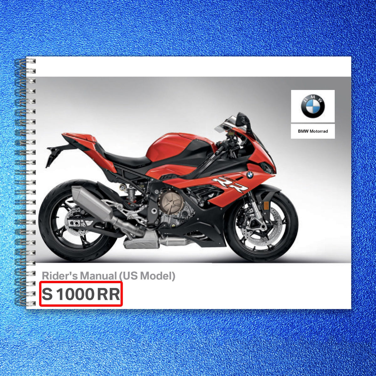 BMW S1000RR Motorcycle Riders Manual 2019 - STEEL WIRE BOUND - PROTECTIVE COVERS