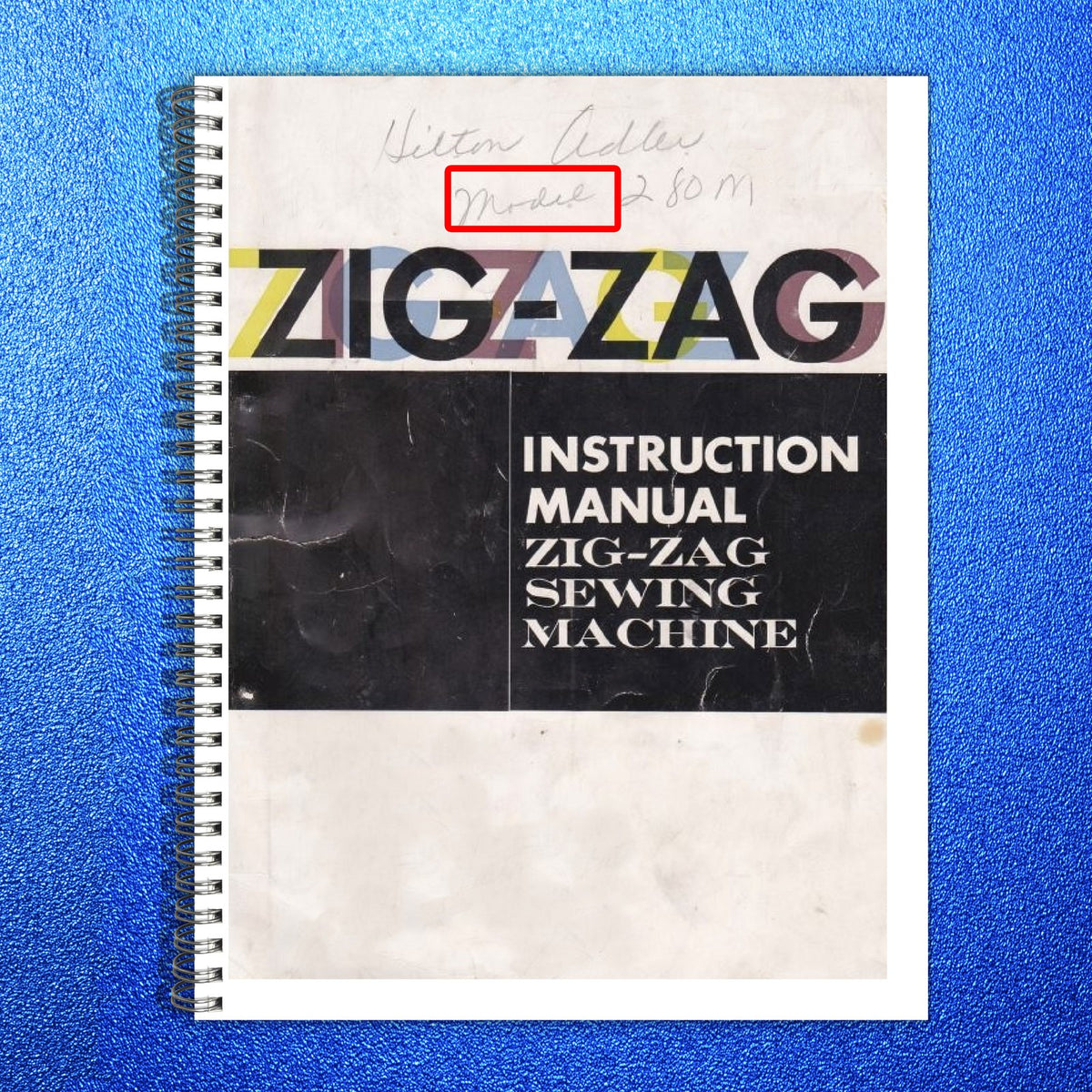 ADLER 280M Zig-Zag Sewing Machine Instruction Manual - WIRE BOUND - TOUGH COVERS