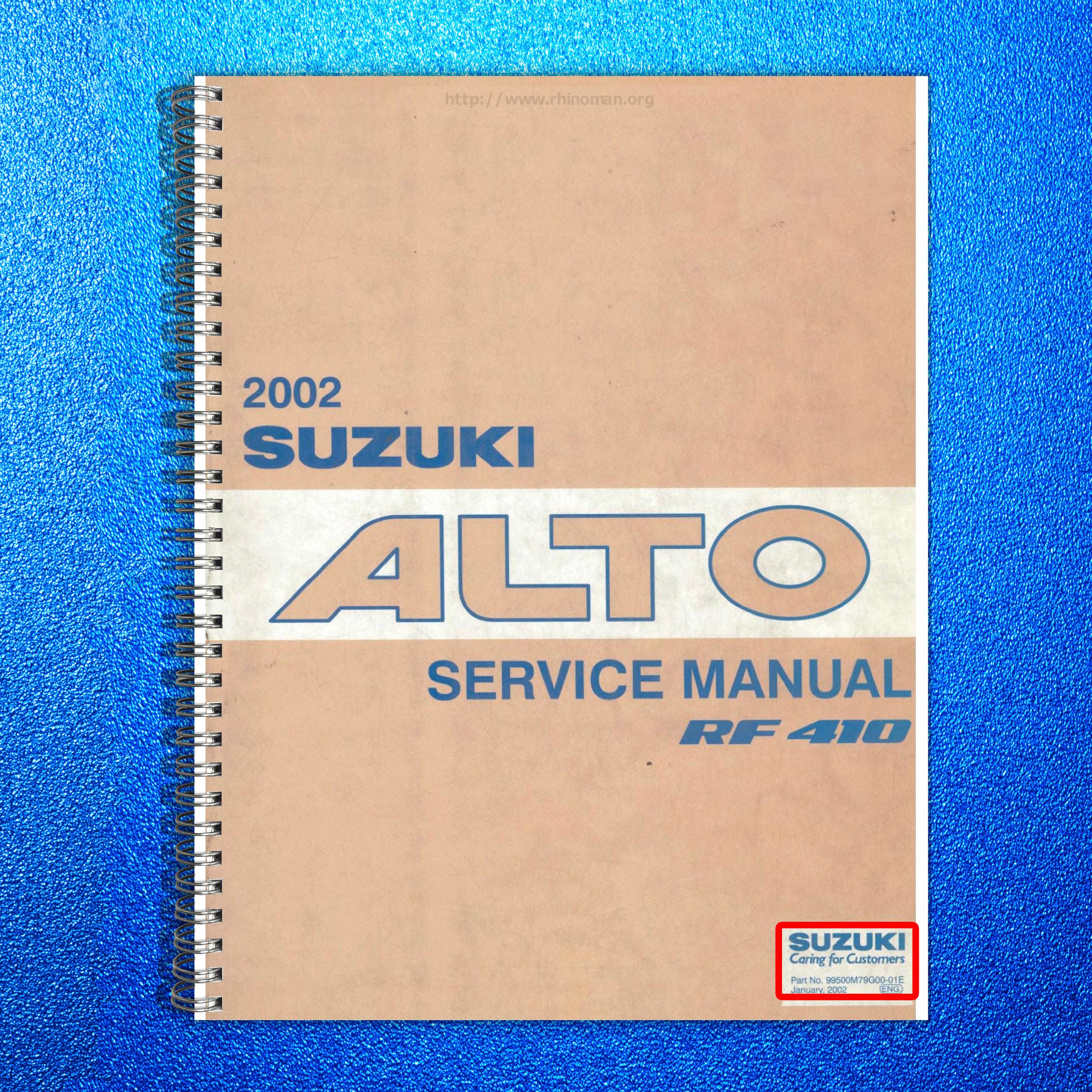 MARUTI SUZUKI Alto HA24 RF410 F10D Service Manual 2002 - WIRE BOUND - COVERS