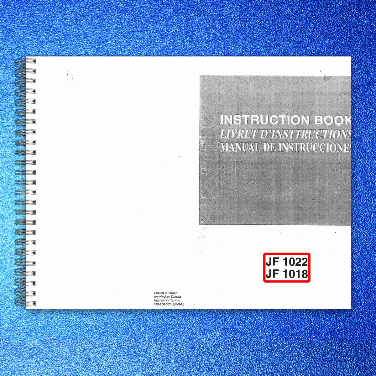 ALFA JF 1018 JF 1022 Sewing Machine Instruction Book Manual - WIRE BOUND