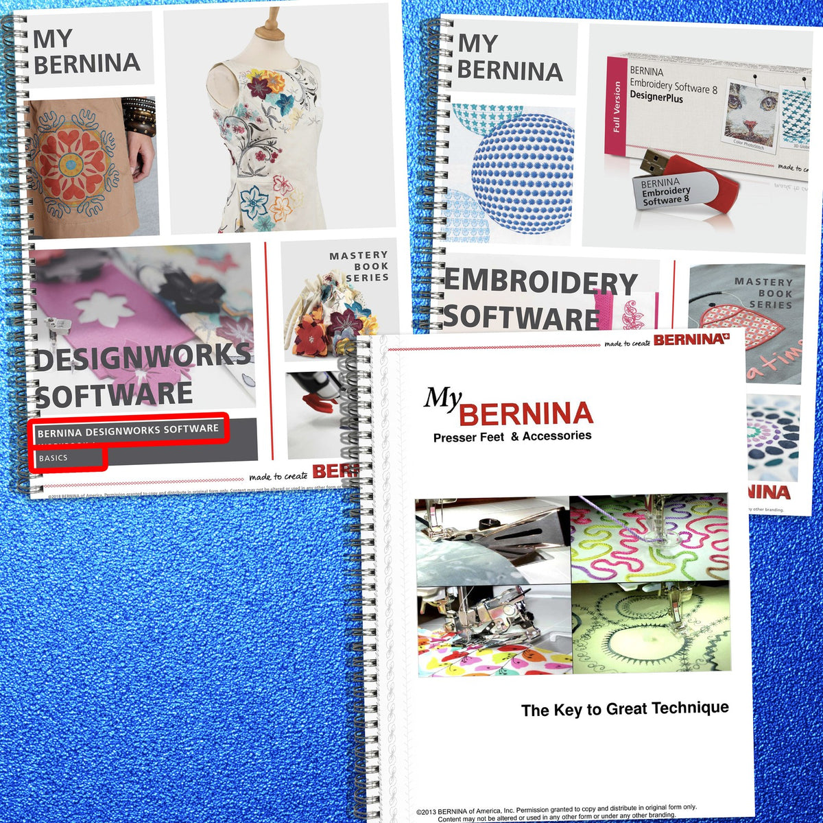 BERNINA DesignWorks Embroidery Digitizing Presser Feet Workbook Manual BUNDLE