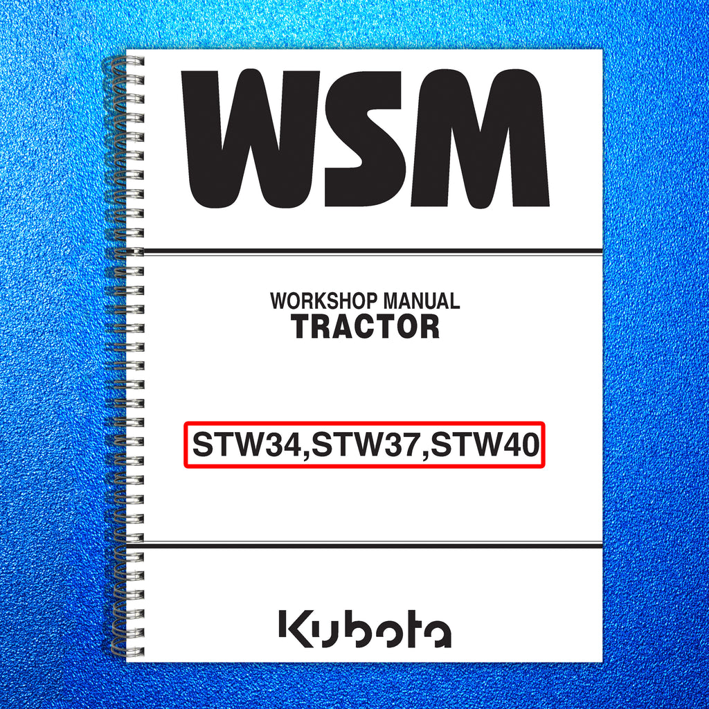 KUBOTA STW34 STW37 STW40 WORKSHOP MANUAL - STEEL WIRE BOUND - PROTECTIVE COVERS