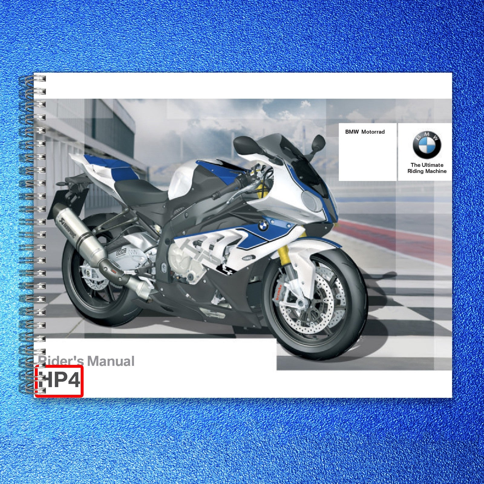 BMW HP4 Motorcycle Riders Manual - STEEL WIRE BOUND - PROTECTIVE COVERS