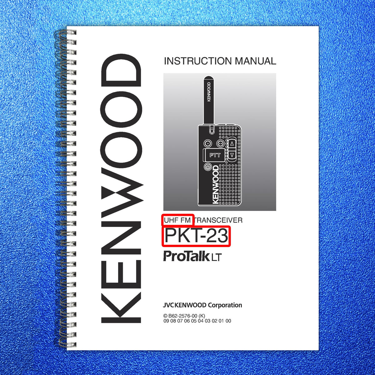 KENWOOD PKT-23 UHF FM Transceiver Instruction Manual - WIRE BOUND - TOUGH COVERS