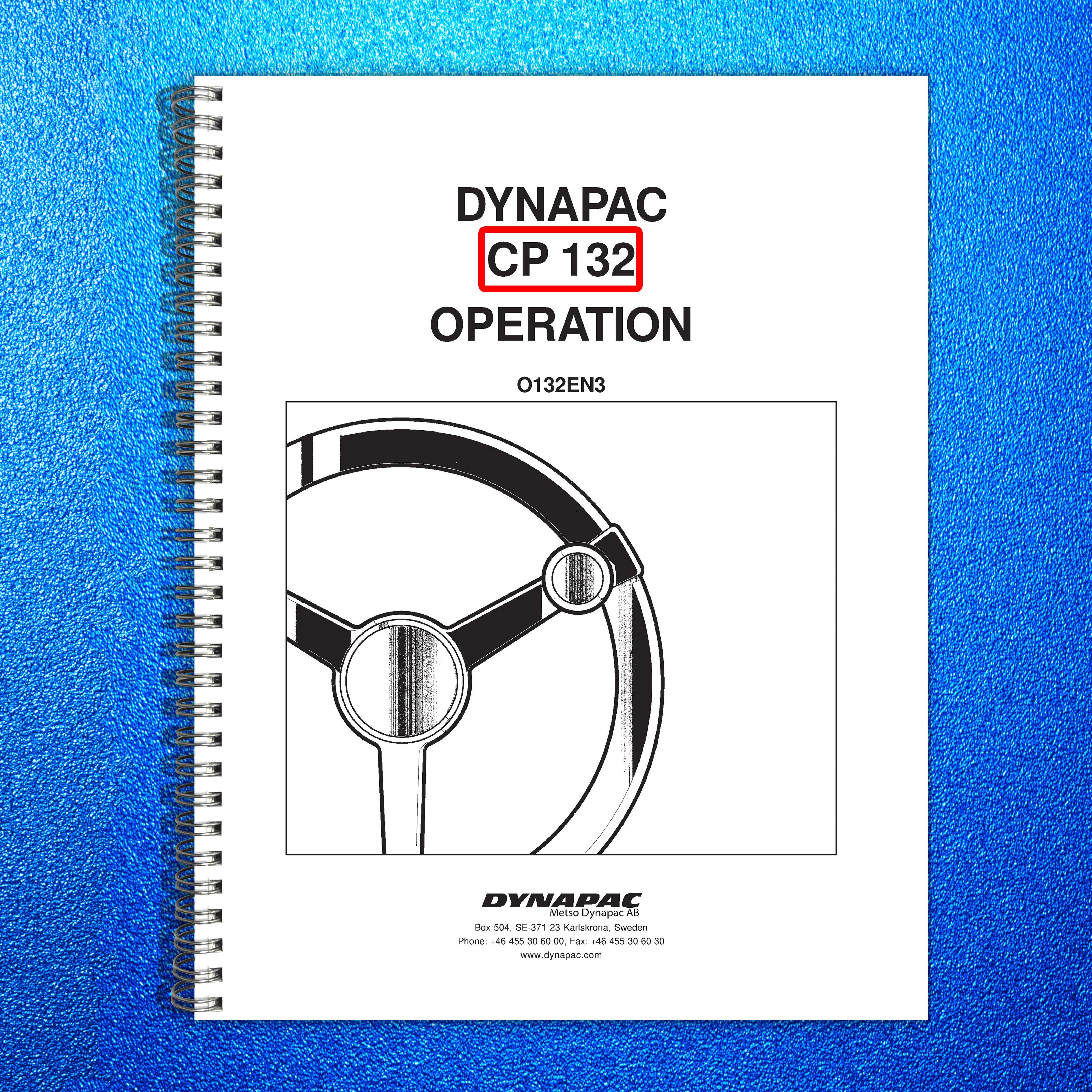 DYNAPAC CP 132 Pneumatic Tire Roller Operation Manual 2002 - WIRE BOUND - COVERS