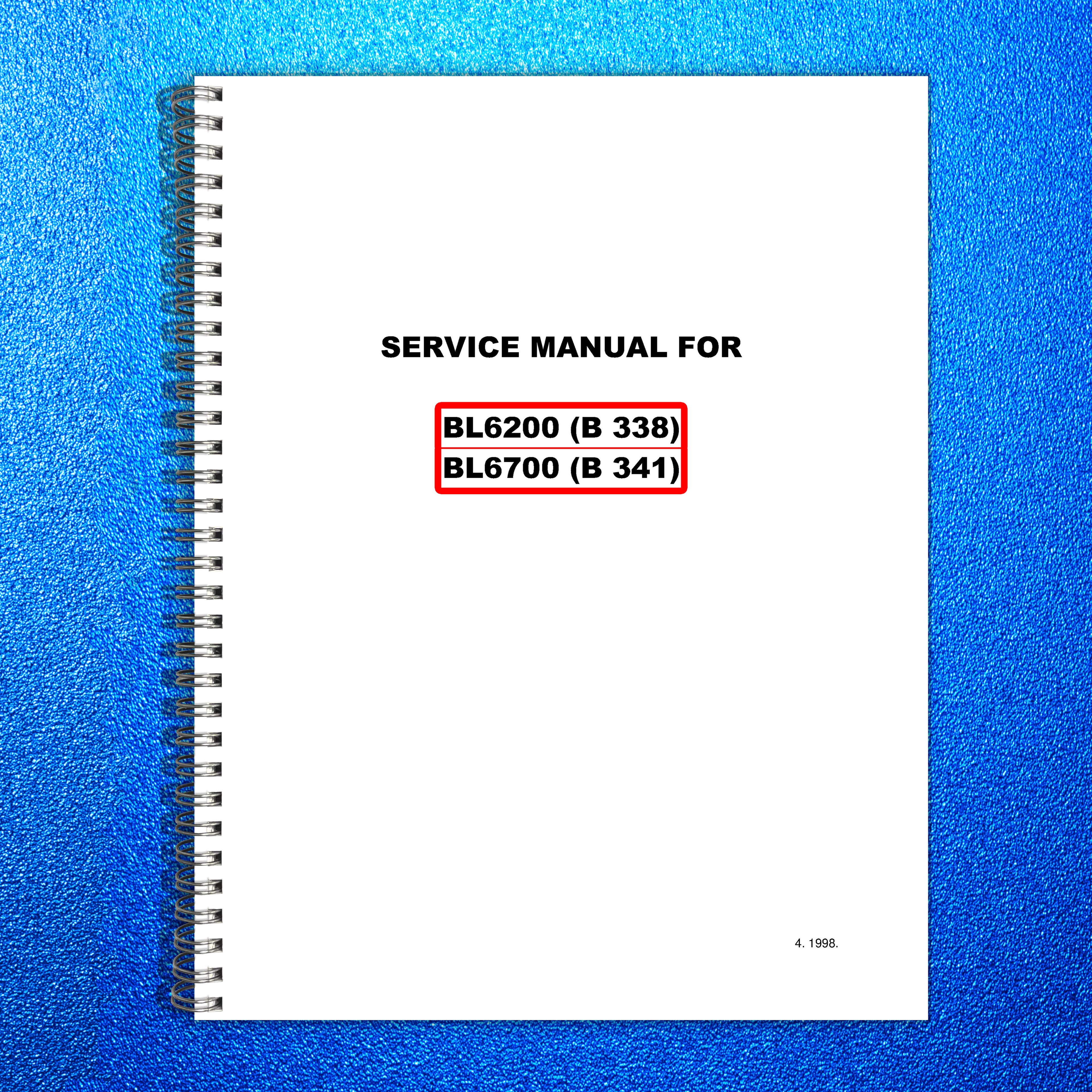 BABY LOCK BL6200 BL6700 Sewing Machine Service Manual 1998 - WIRE BOUND - COVERS