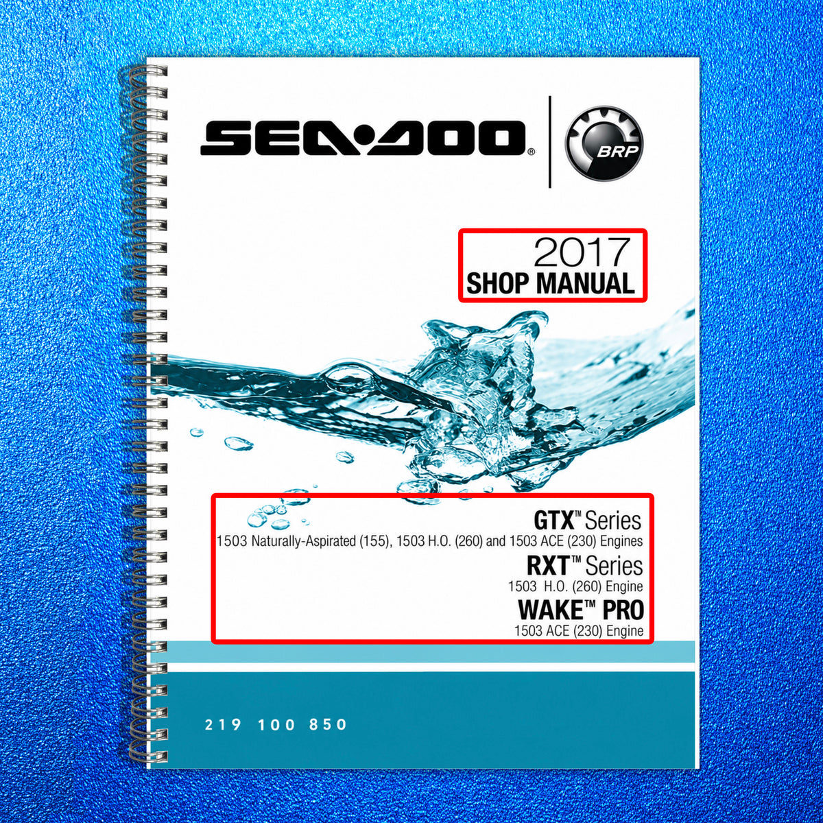 SEA-DOO GTX RXT Wake Pro 155 215 260 300 Service Manual 2017, BOUND, COVERS